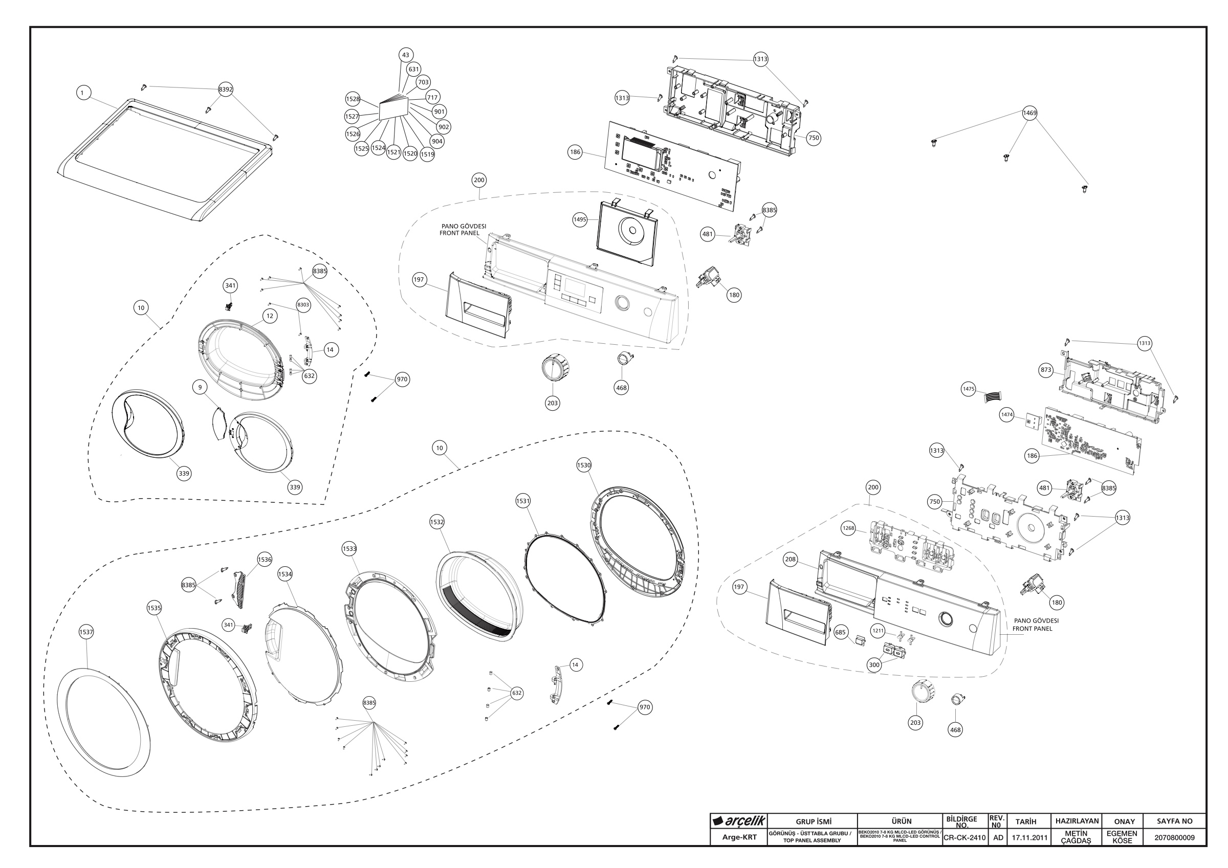 B10_panel_drawing_front door assy _topplate assyLED_LCD