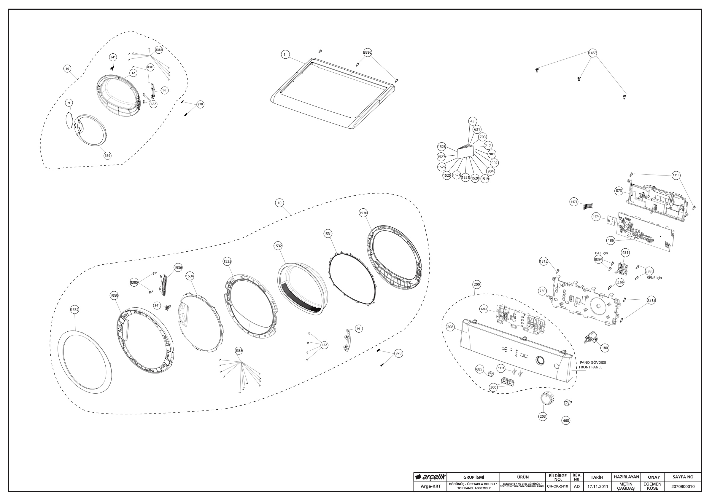 B10_Panel Assy_Frontdoor assy_topplate_CND_LED