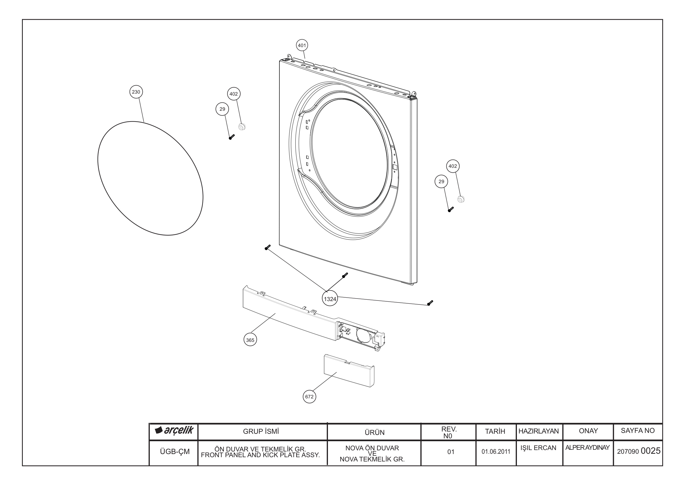 Front Wall & Kick Plate Group