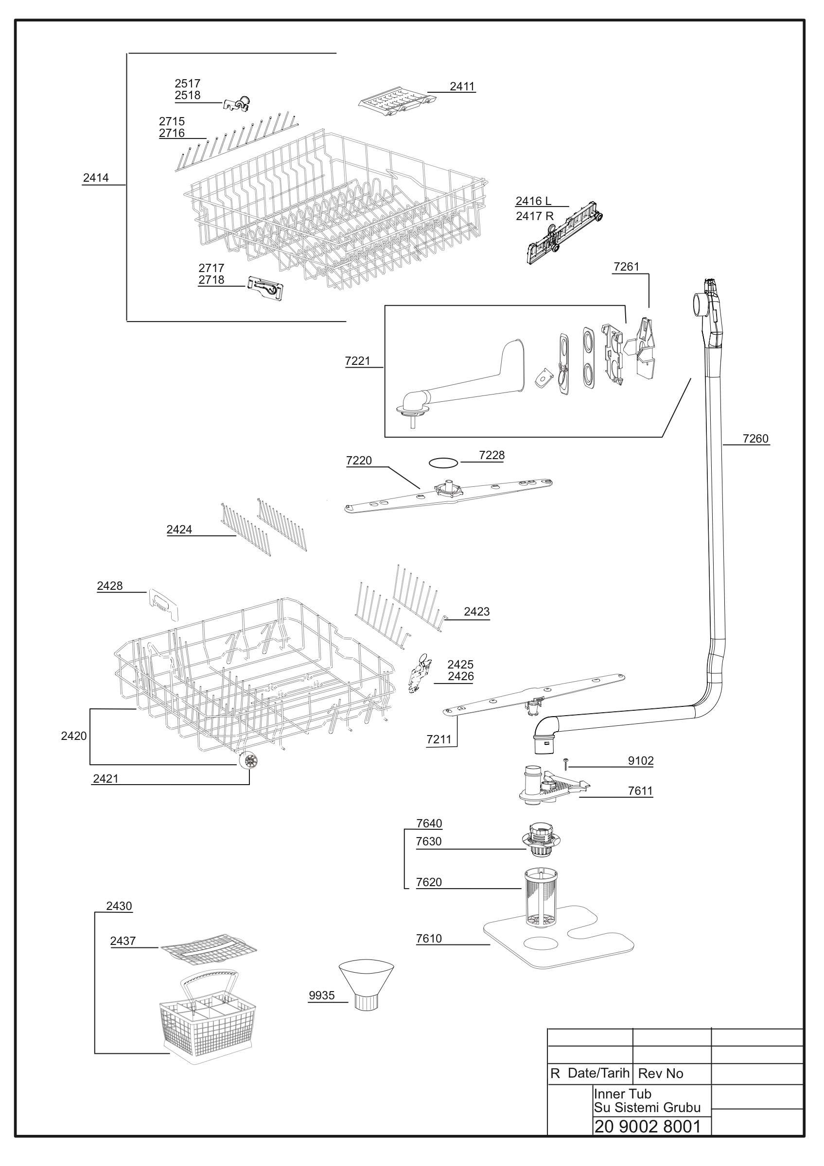 EXPLODED VIEW (INNER TUB)
