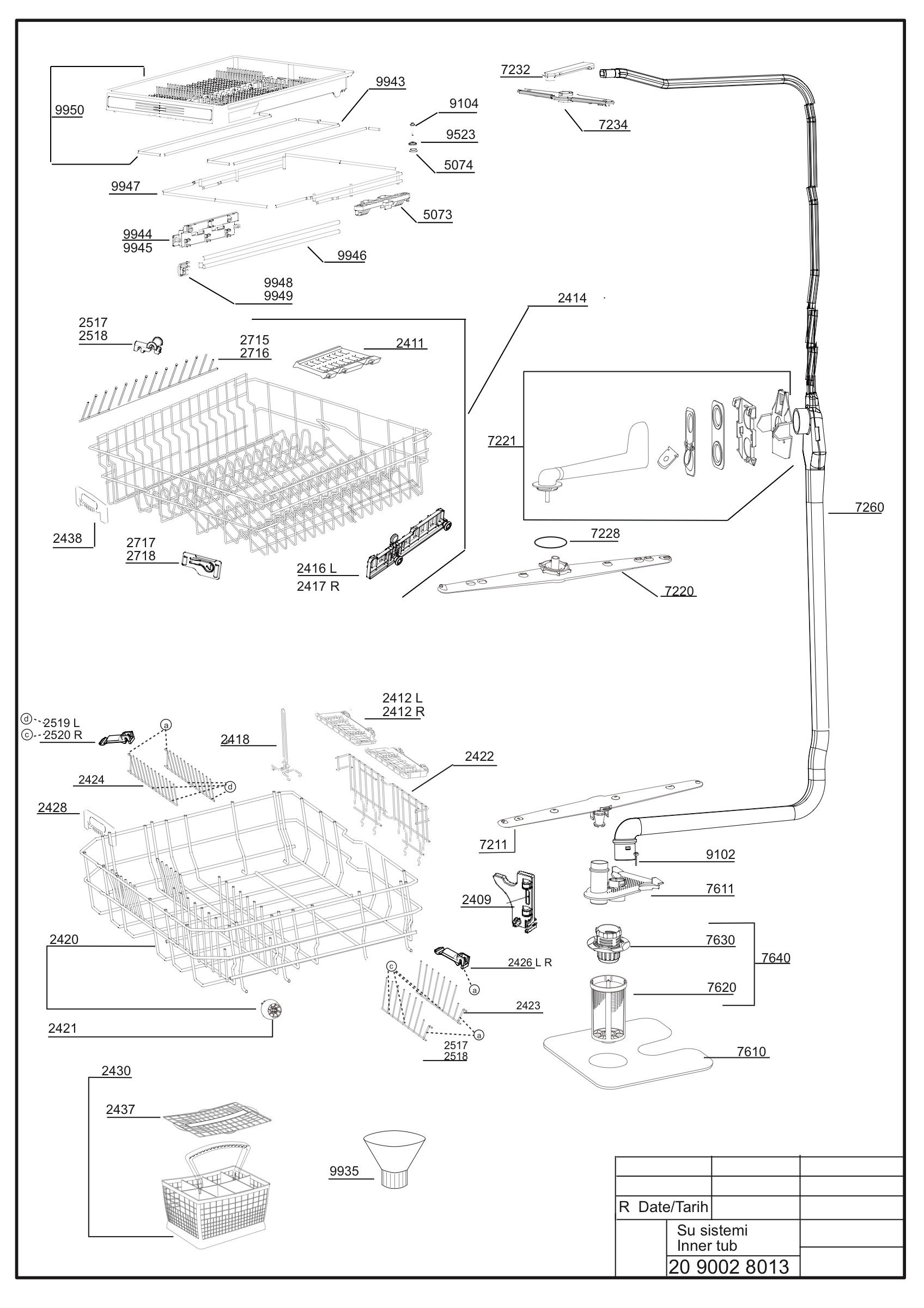 EXPLODED VIEW (INNER TUB)