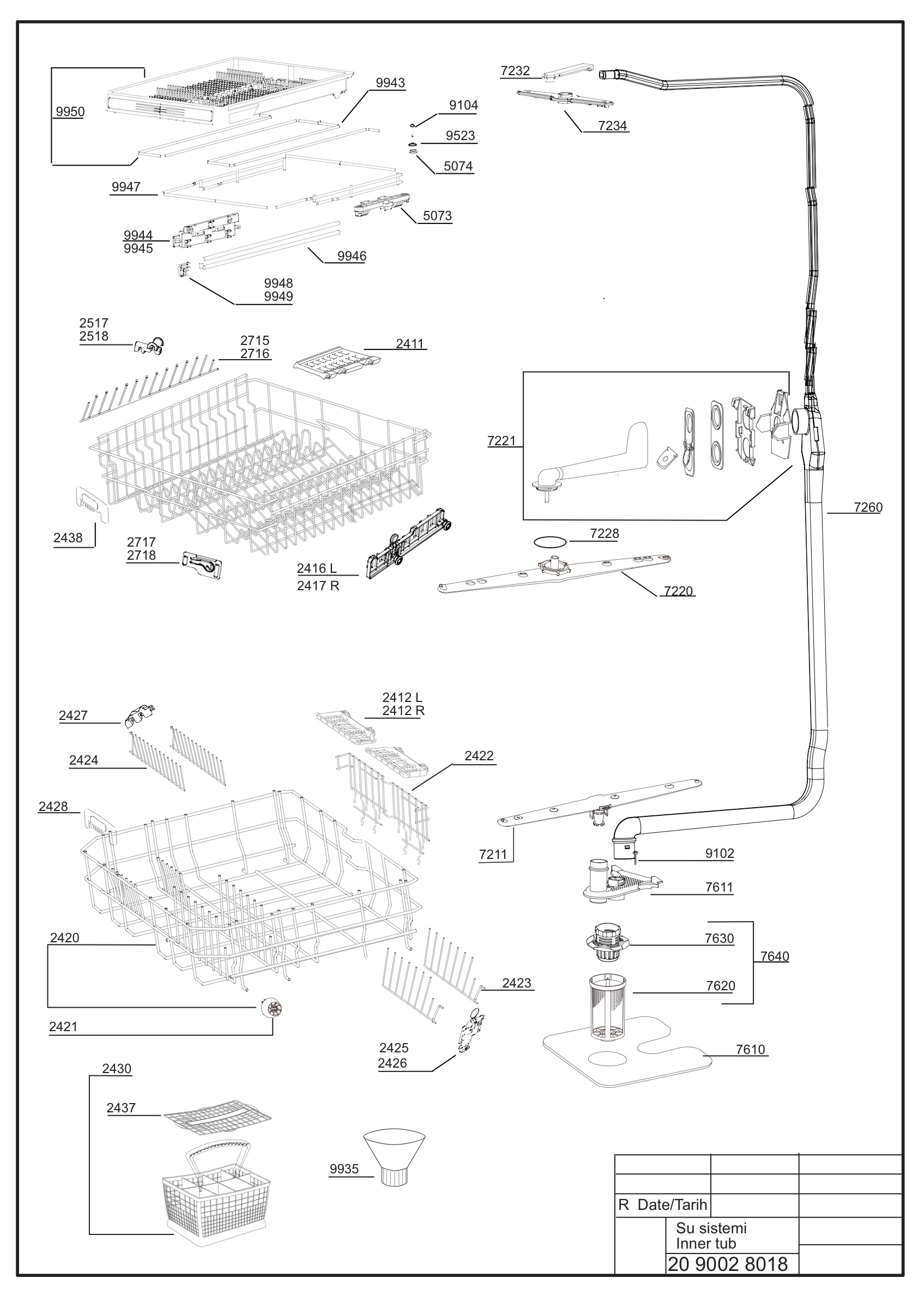 EXPLODED VIEW (INNER TUB)
