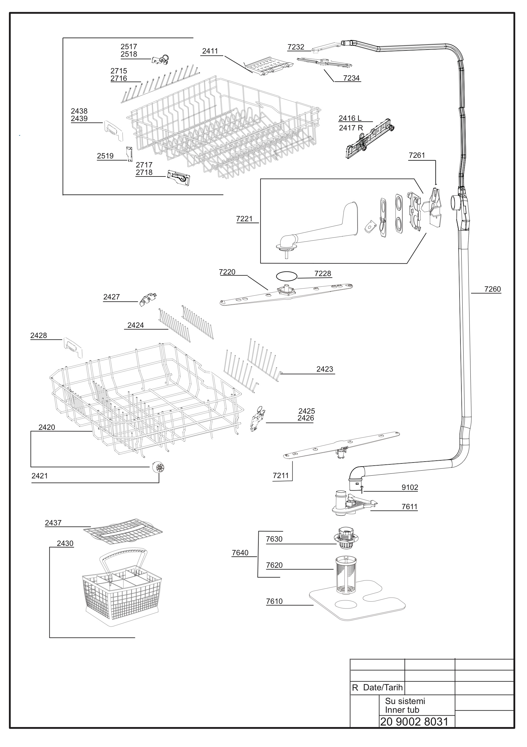 EXPLODED VIEW (INNER TUB)