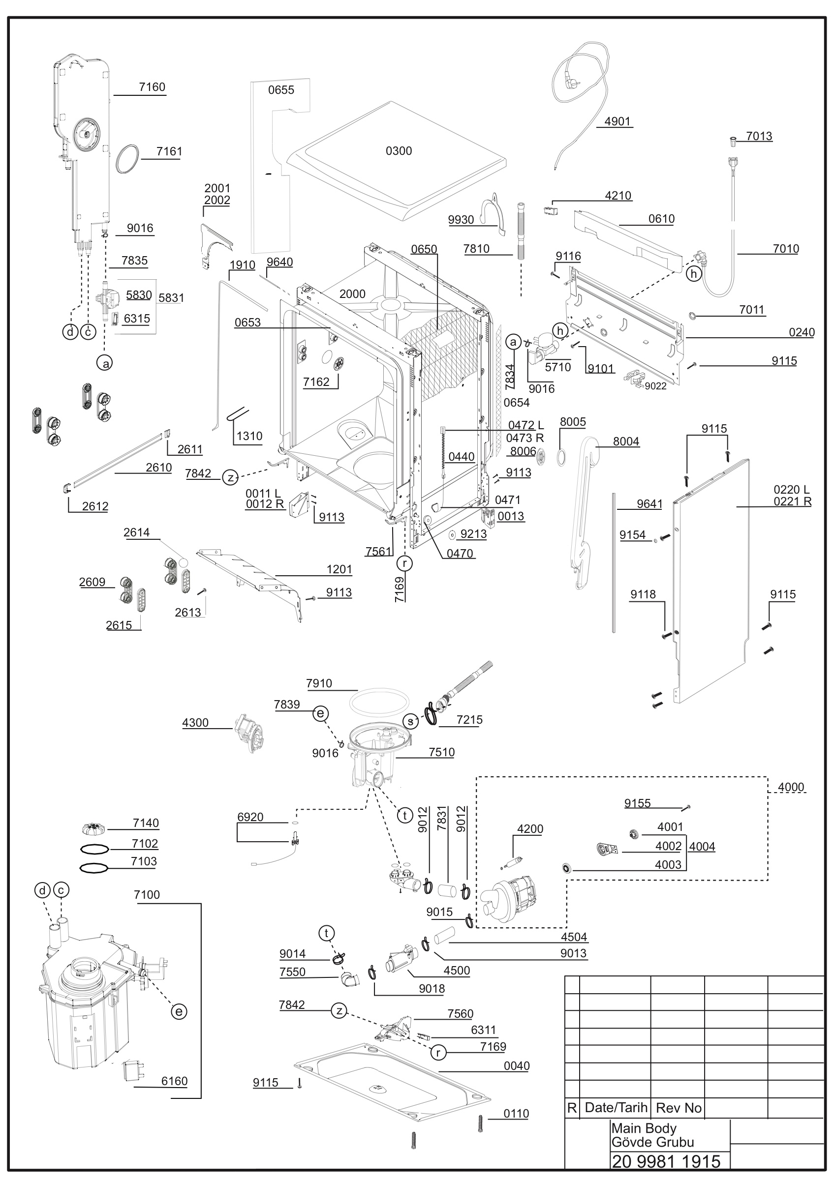 EXPLODED VIEW (MAIN BODY)