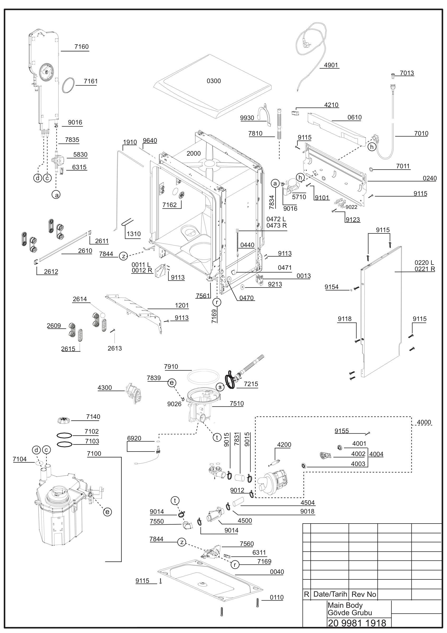 EXPLODED VIEW (MAIN BODY)