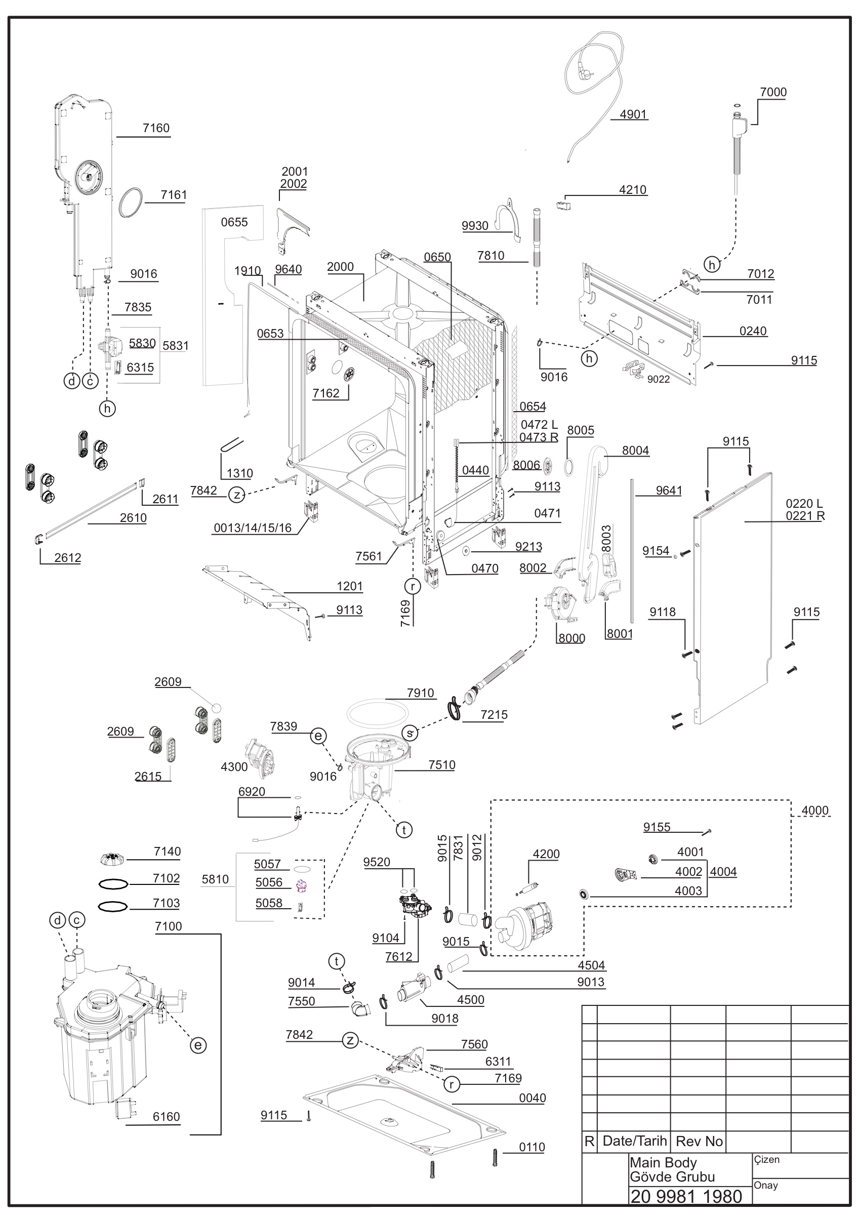 EXPLODED VIEW (MAIN BODY)