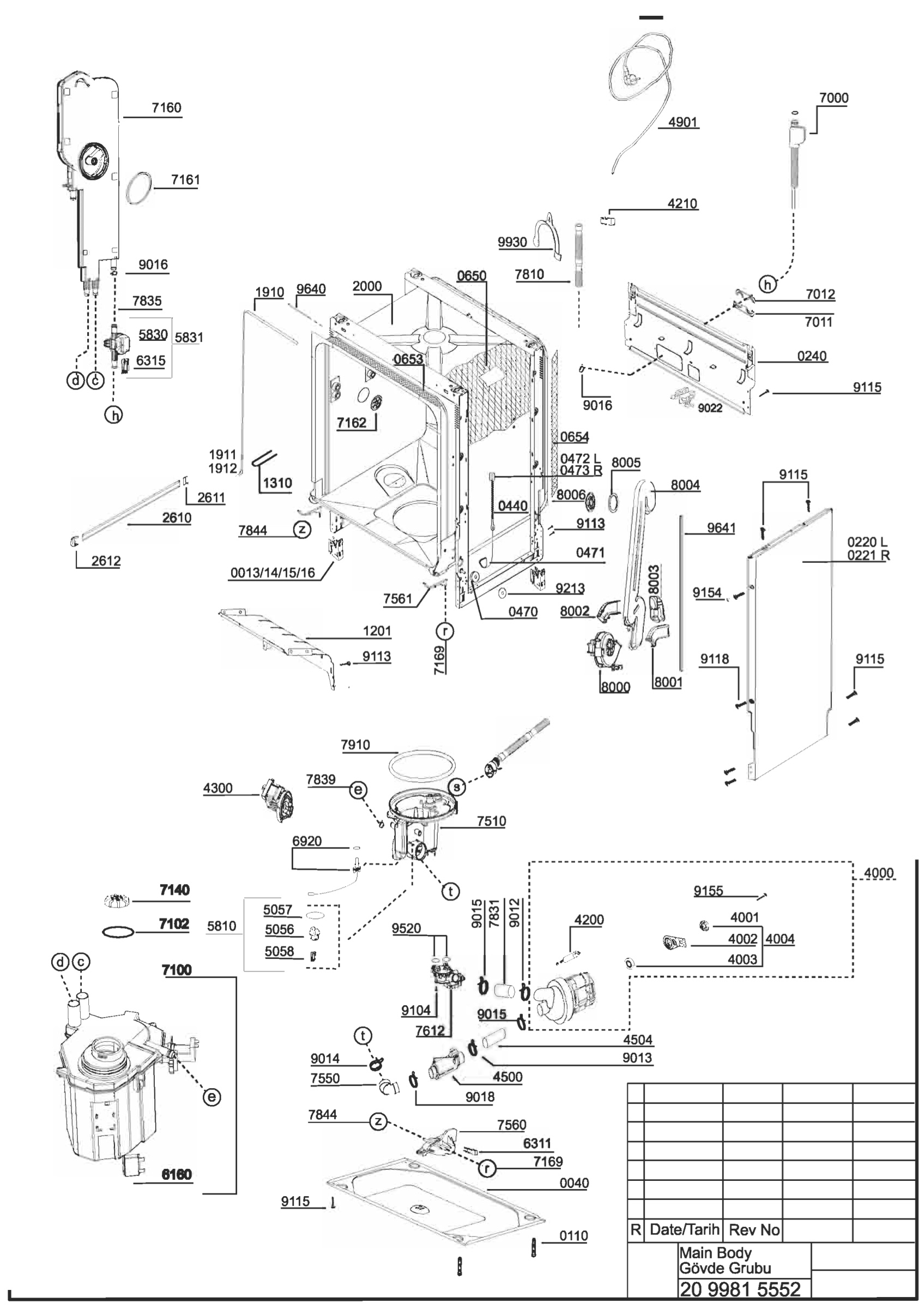 EXPLODED VIEW (MAIN BODY)