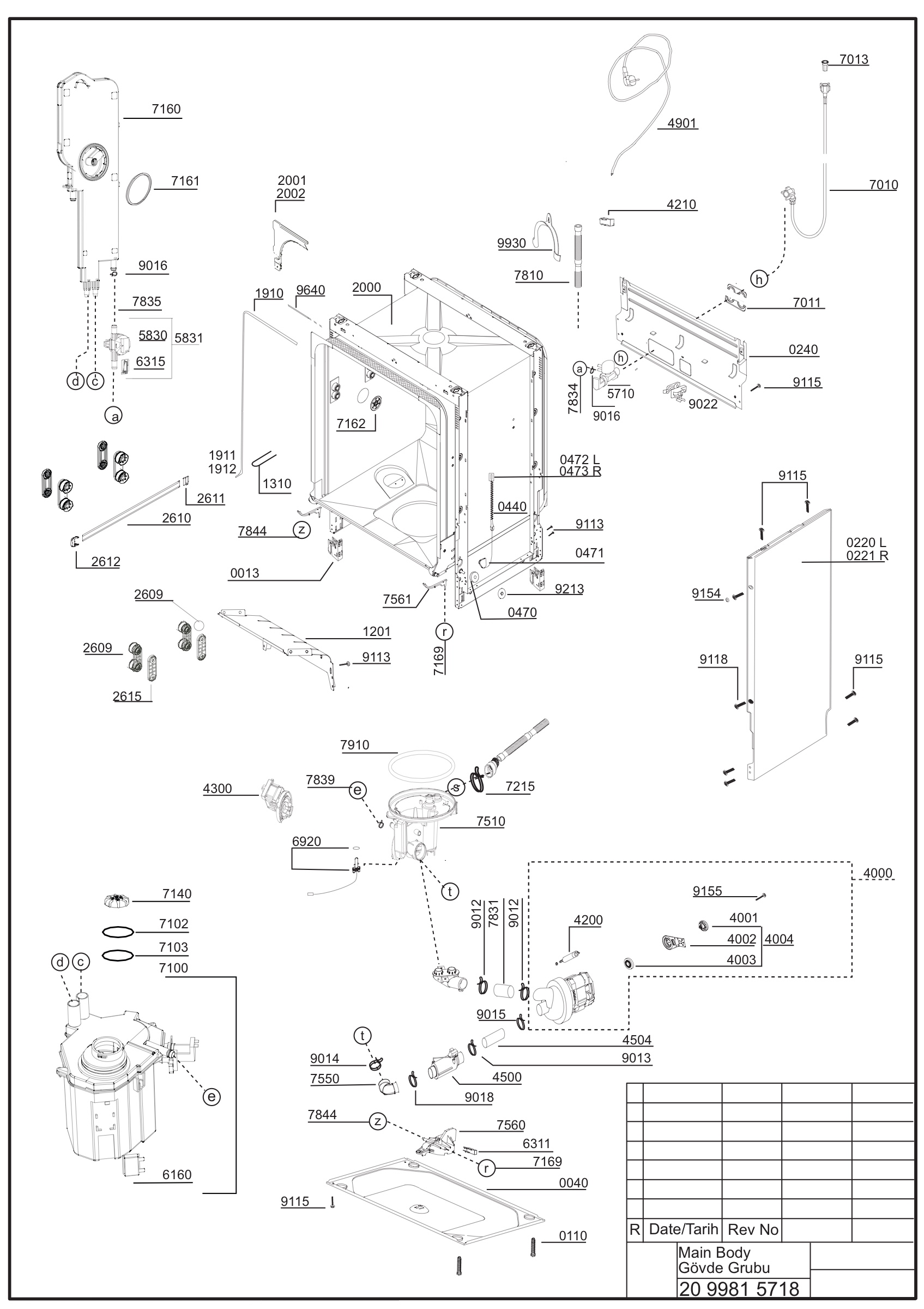 EXPLODED VIEW (MAIN BODY)