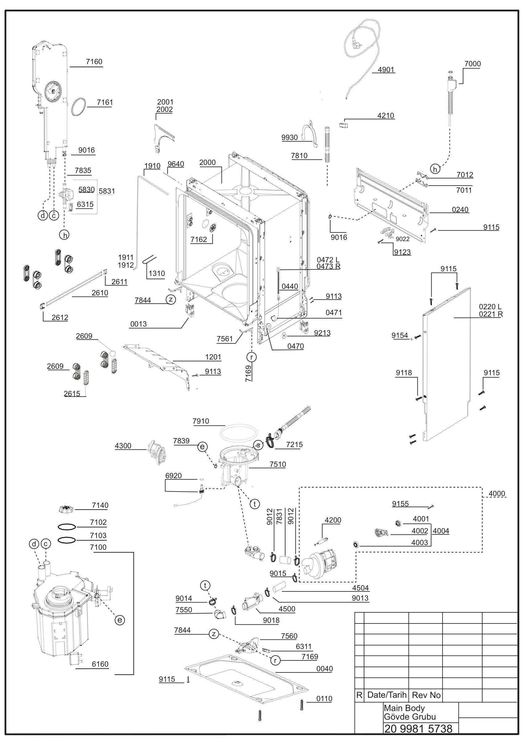 EXPLODED VIEW (MAIN BODY)