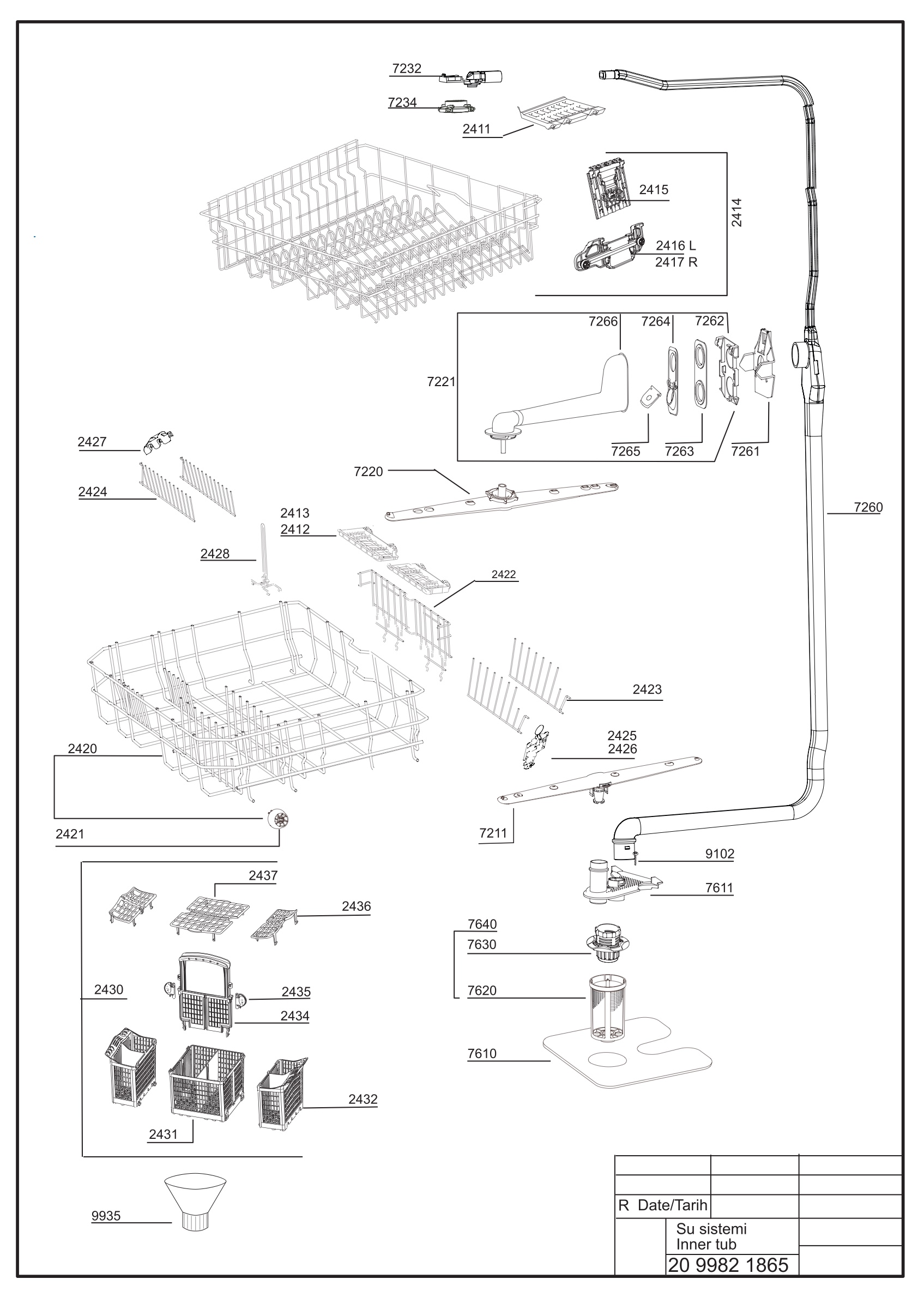 EXPLODED VIEW (INNER TUB)
