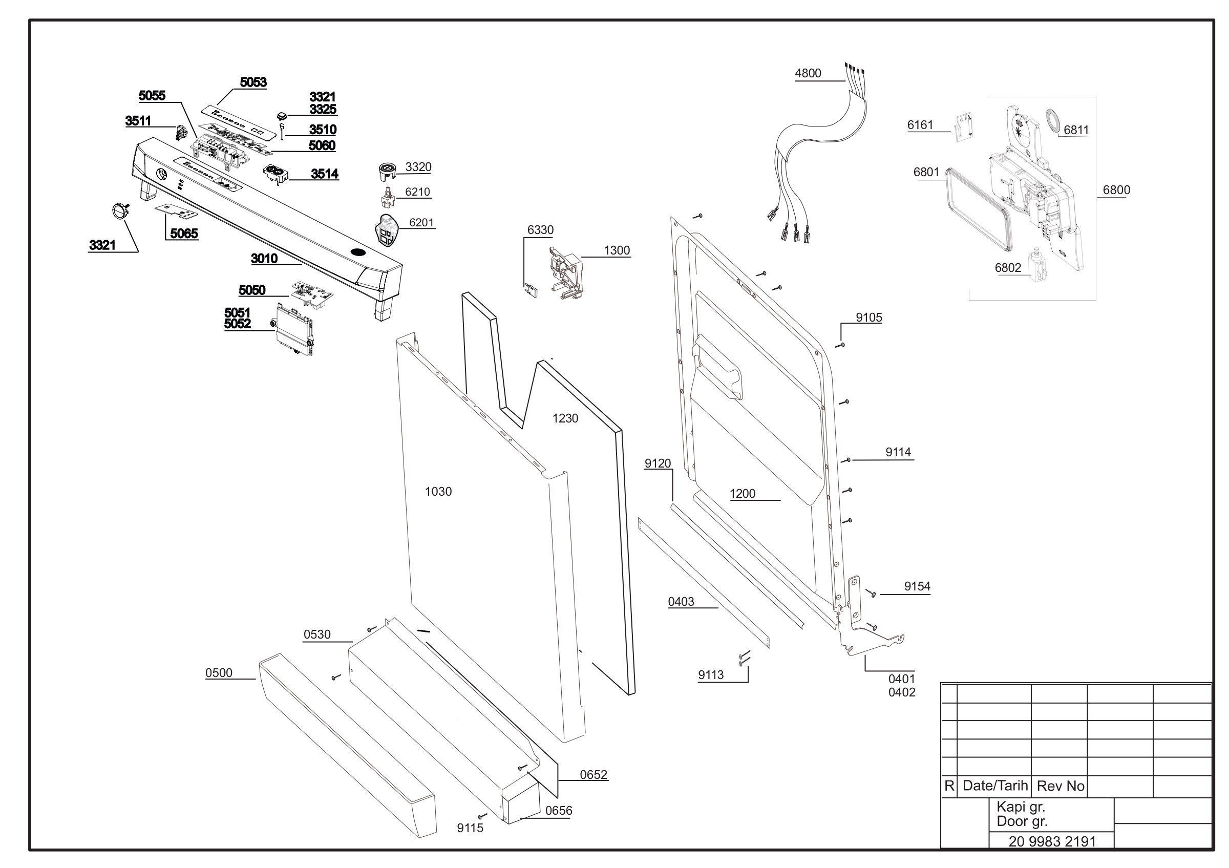 EXPLODED VIEW (DOOR - PANEL GROUP)