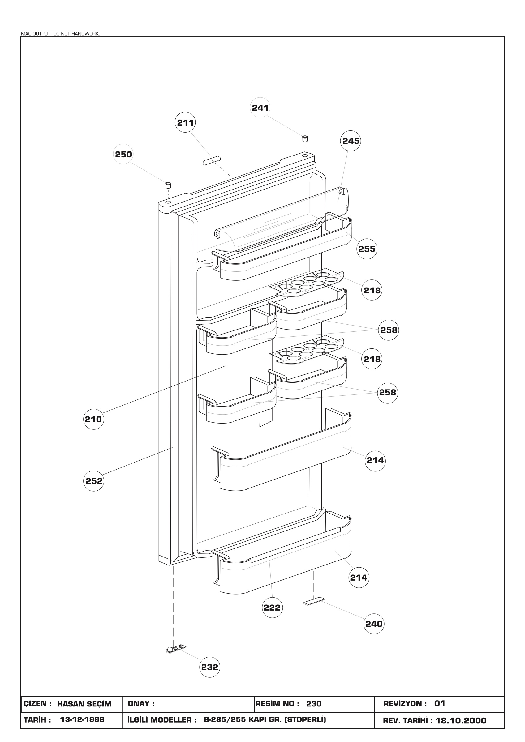 DOOR ASSY. (B-285)