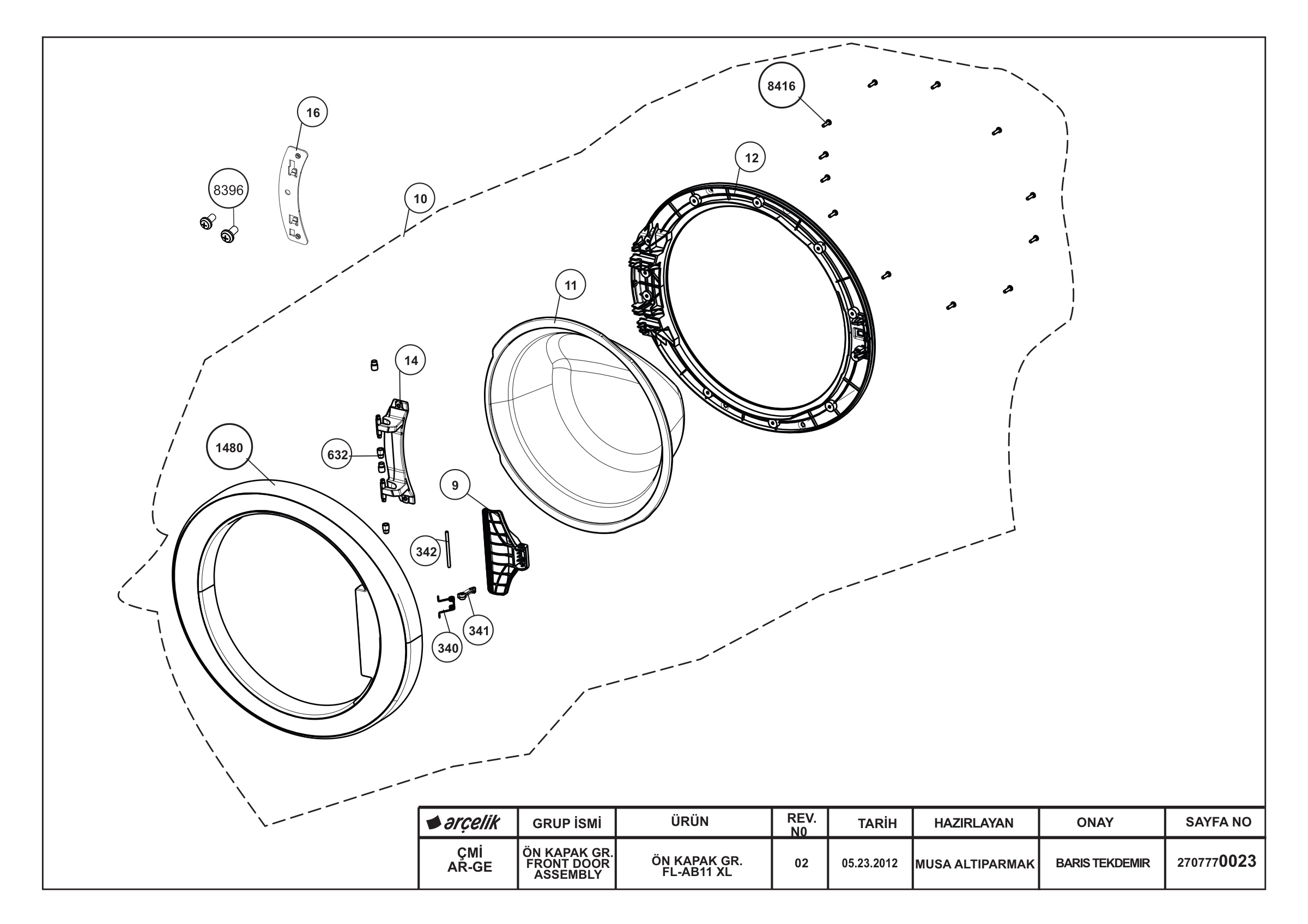 FRONT DOOR ASSEMBLY FL AB11 REV2