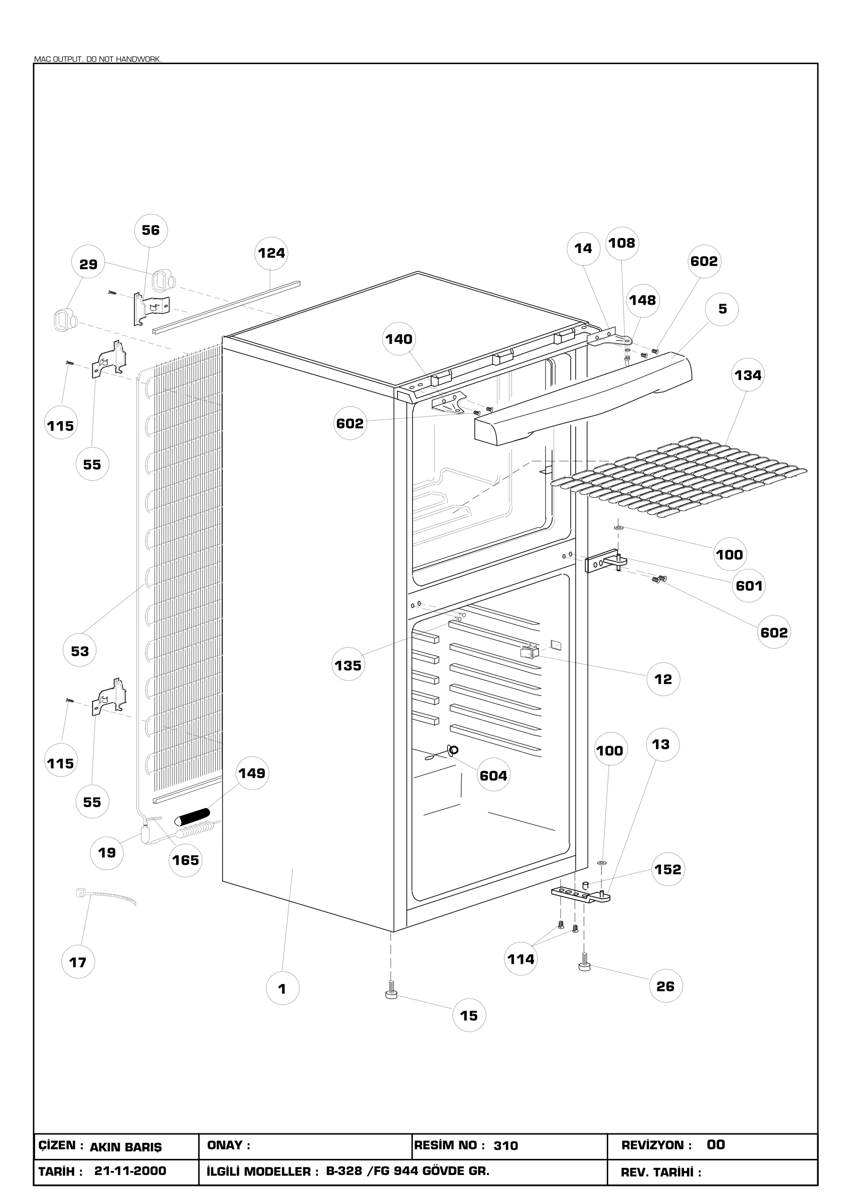 CABINET ASSEMBLY (B-328 NEW TOP TABLE)