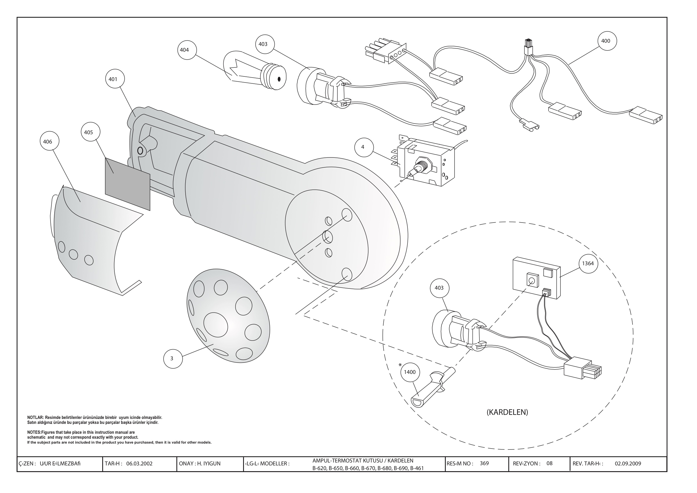 TERMOSTAT BOX ASSEMBLY. (B-650/660/670/680/690)