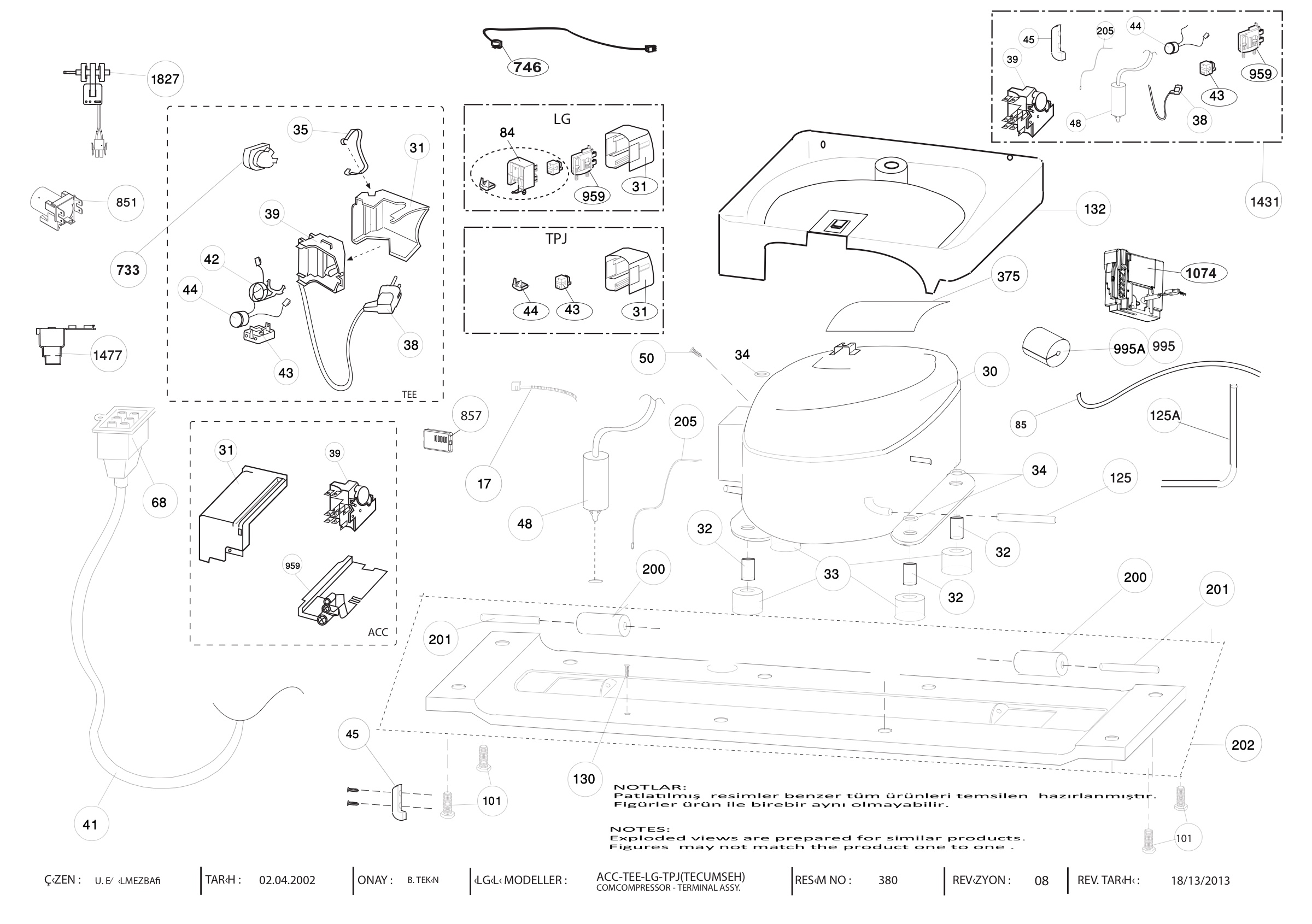 COMPRESSOR TERMINAL GROUP (B-670/690/795 T/SN HCA)