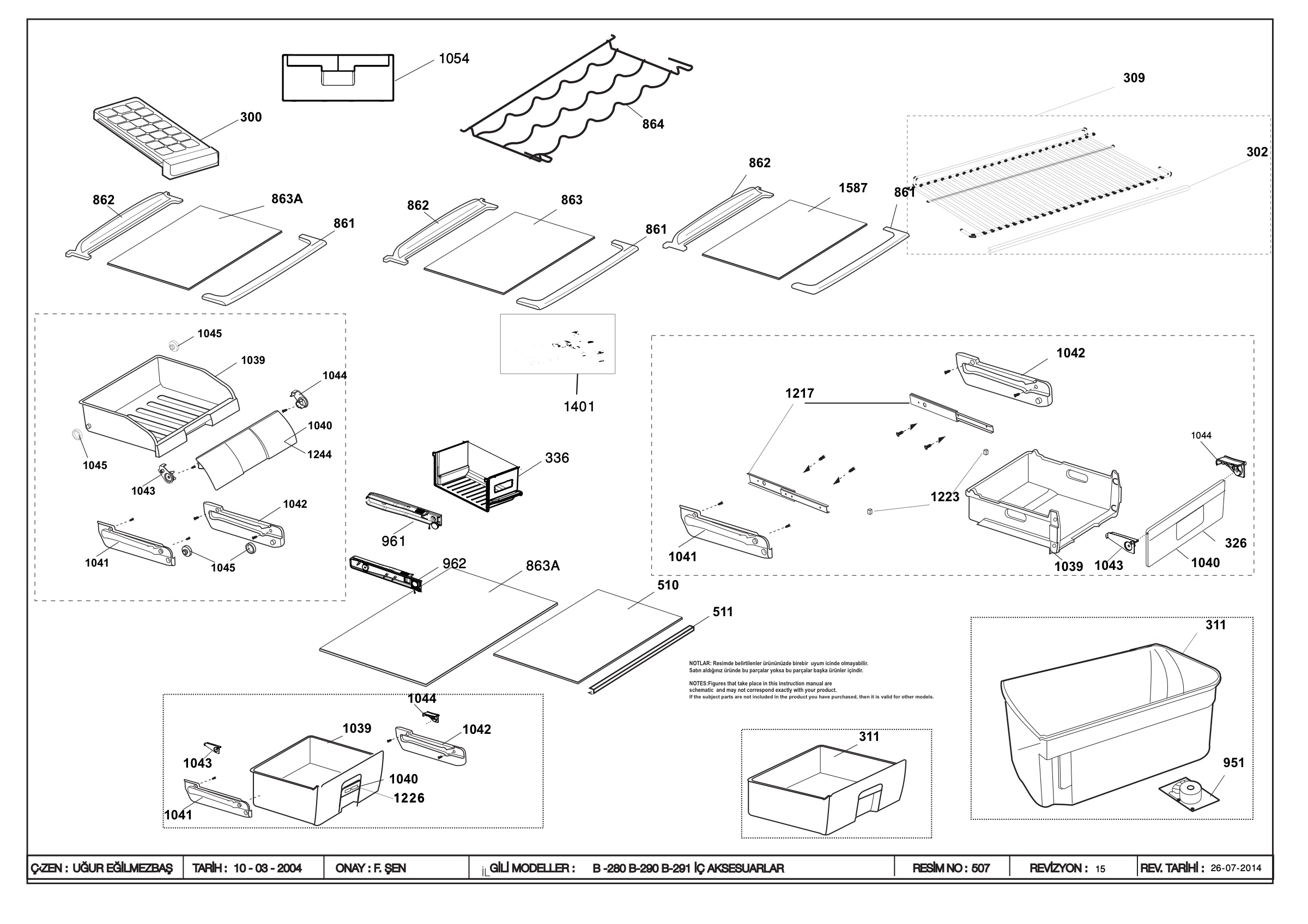CABINET ACCESSORIES (B-280/290)
