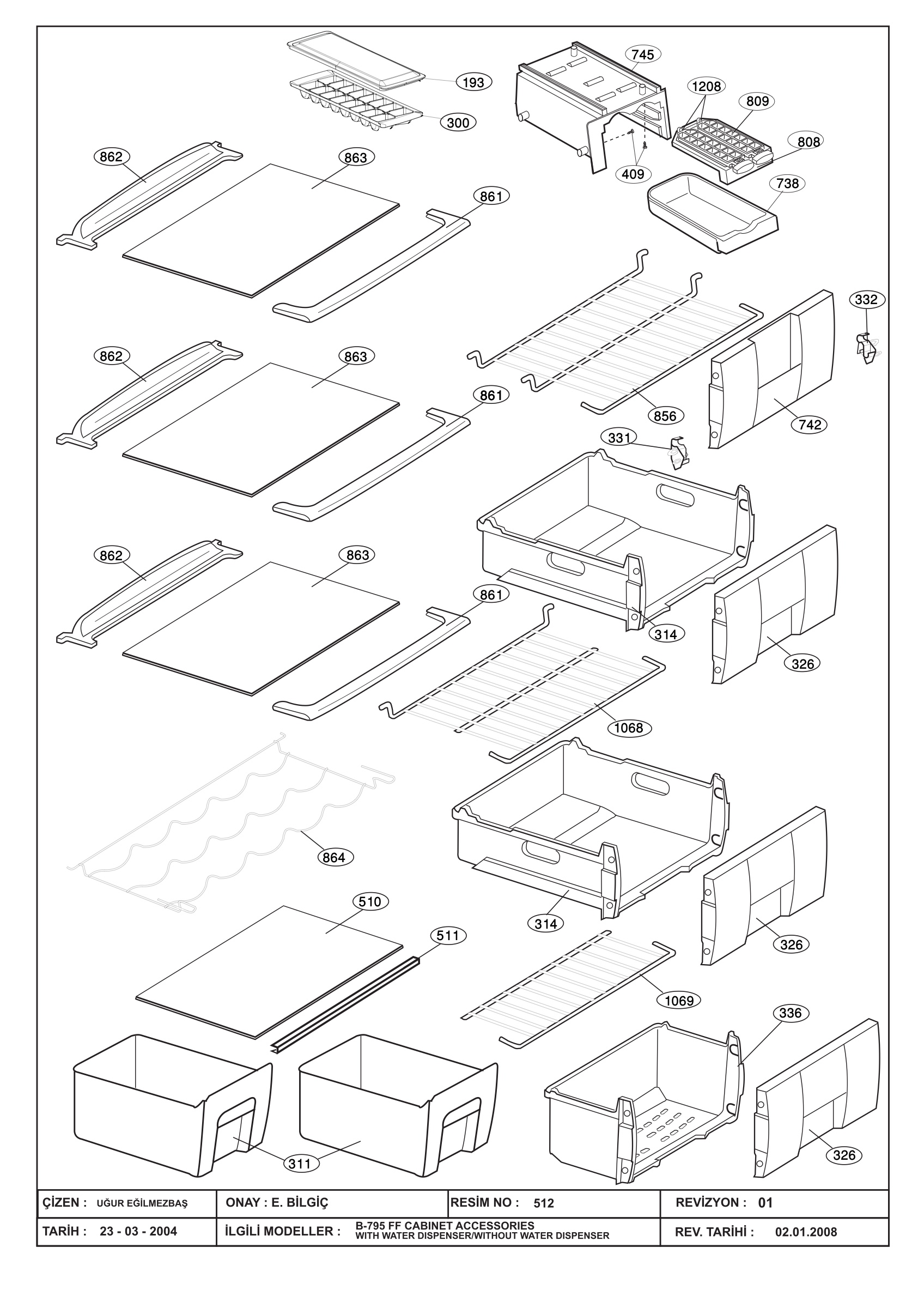 CABINET AND DOOR ACCESS. ASSY. B-795