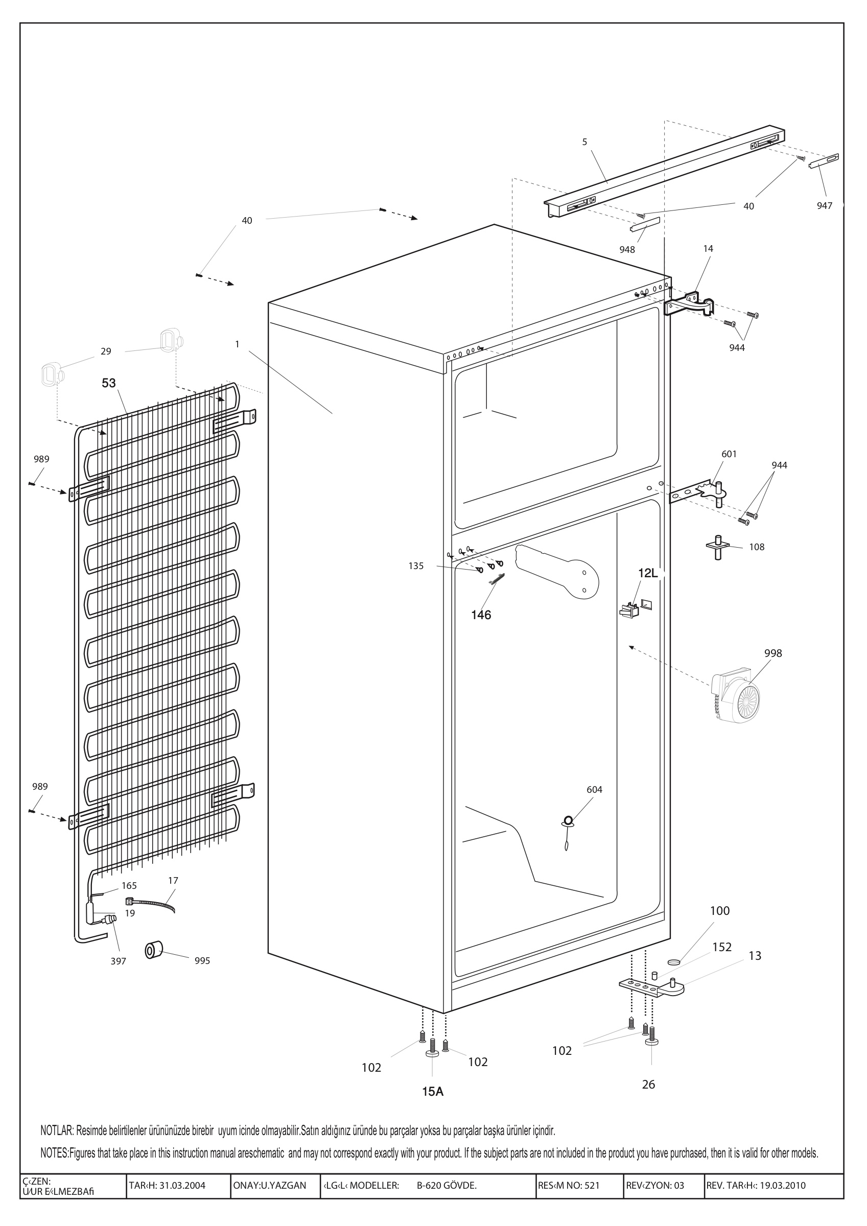 CABINET ASSY. (B-620)