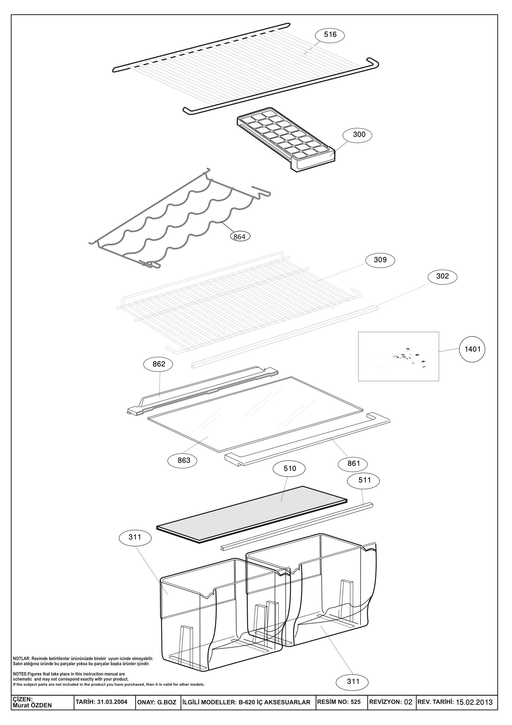 CABINET ACCESSORIES (B-620 GLASS)