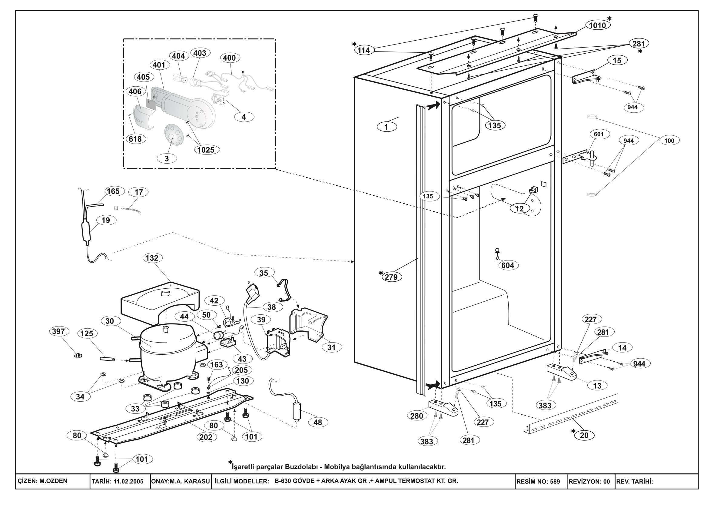 B-630 CABINET ASSY.