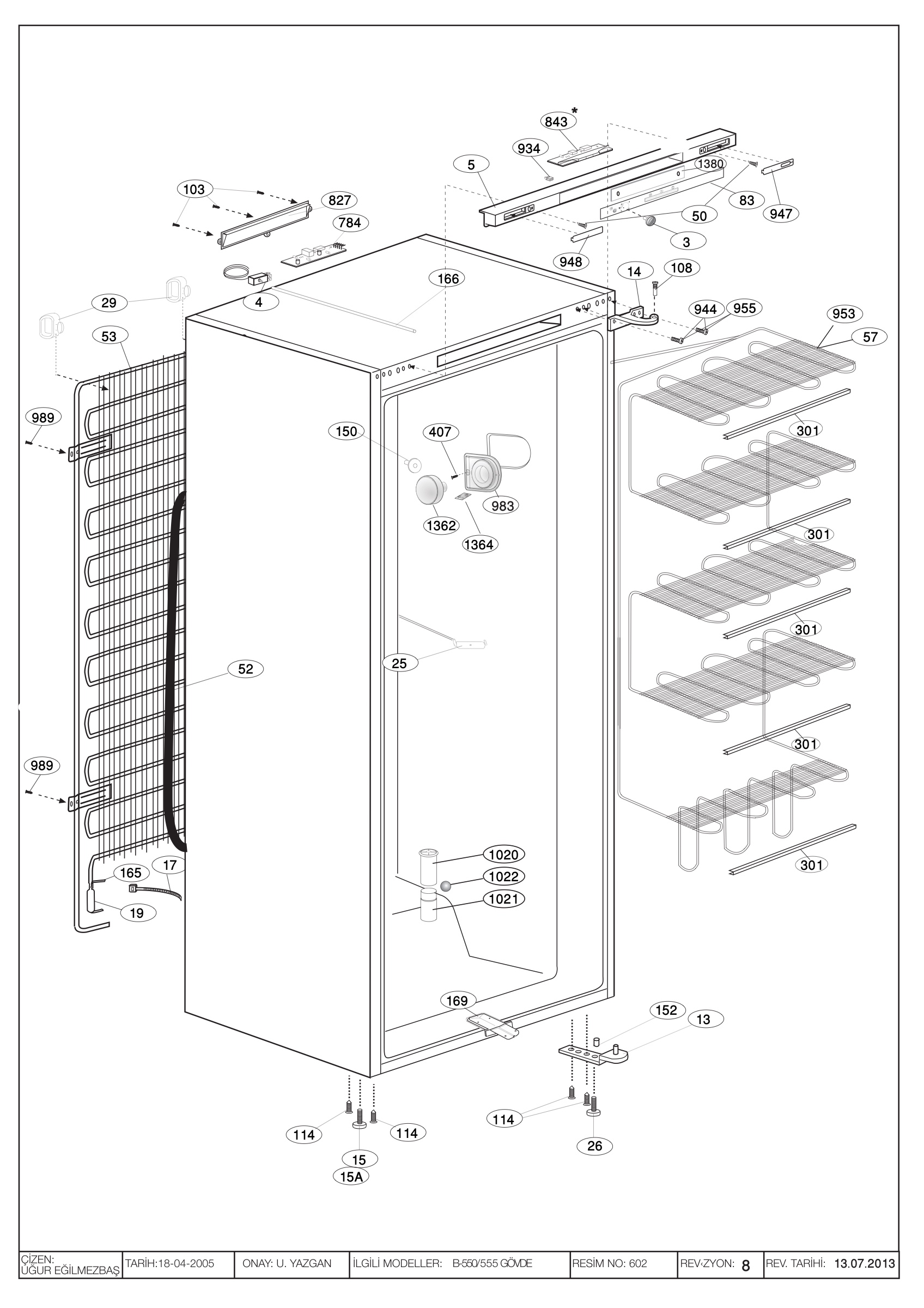 Beko Fridge & Freezer TZDA523W (7201946314) Spares