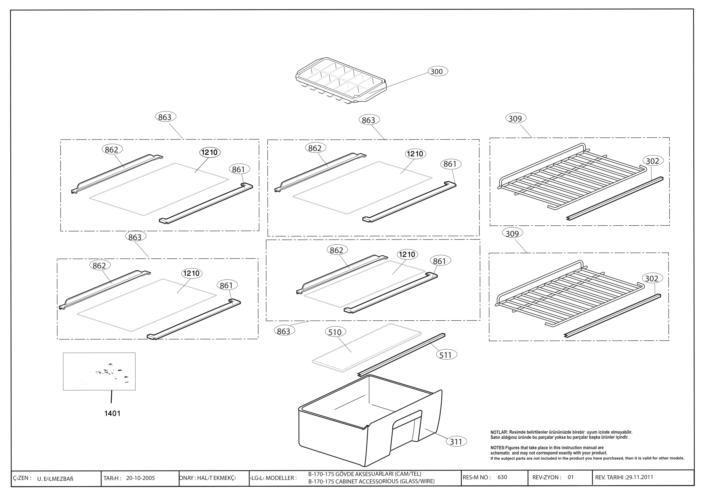 CABINET ACCESSORIES ASSEMBLY (B-170/175)