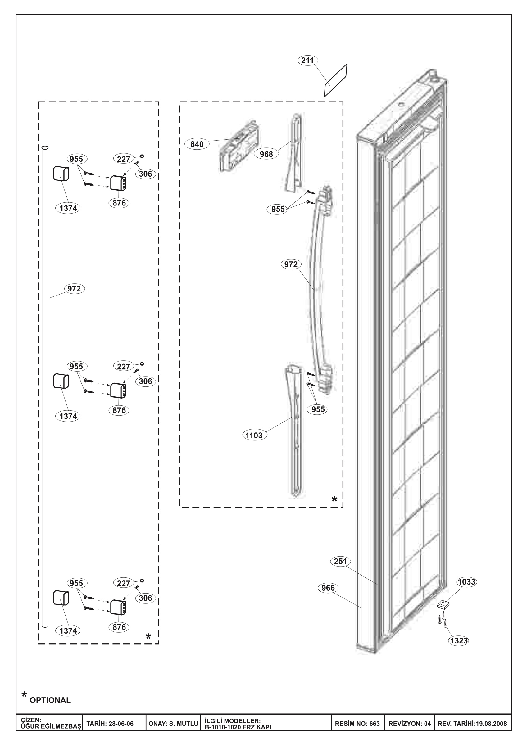 DOOR ARC.FRZ.SBS.