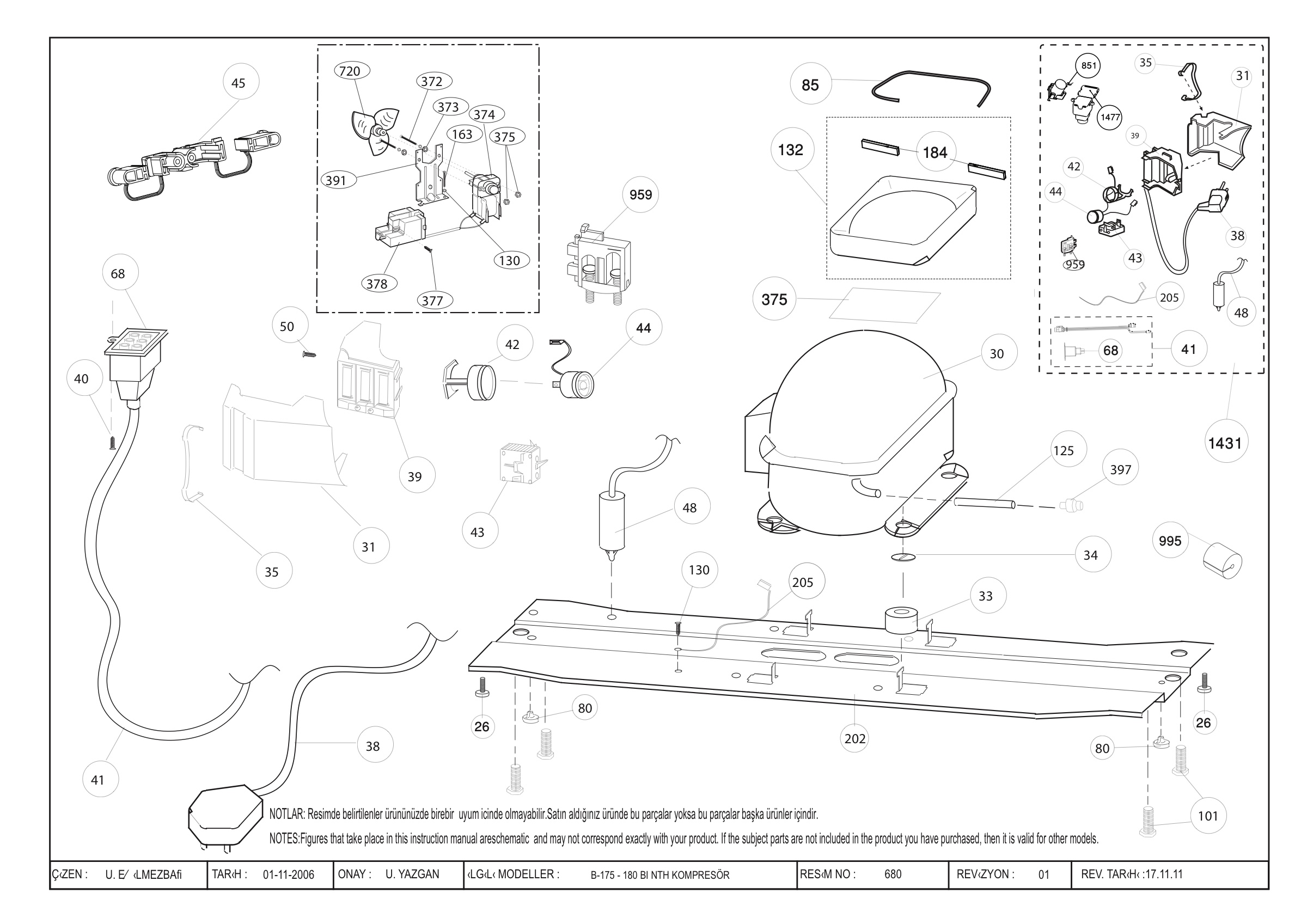 COMPRESSOR ASSY. (B-175/180 NTH WITH FAN BUILT-IN)