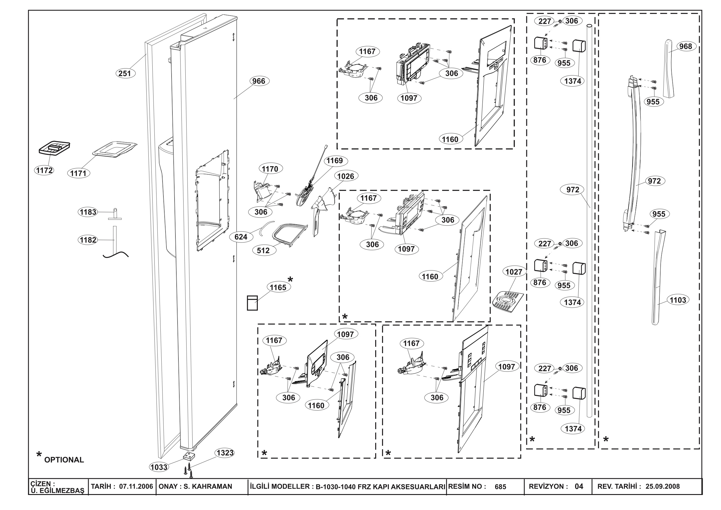 B1030-B-1040 FRZ.DOOR