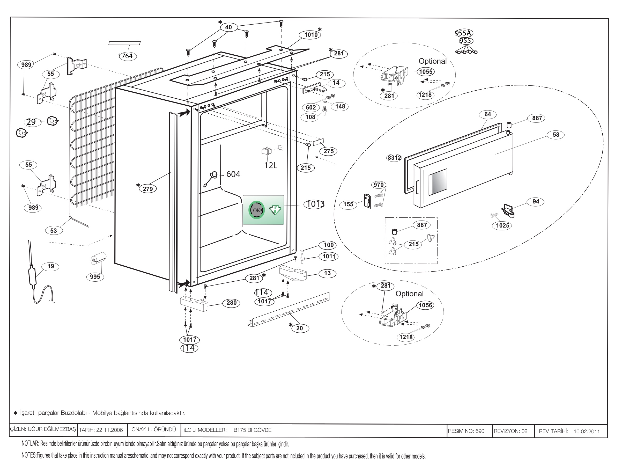 CABINET ASSEMBLY ( B-175 BUILT-IN )