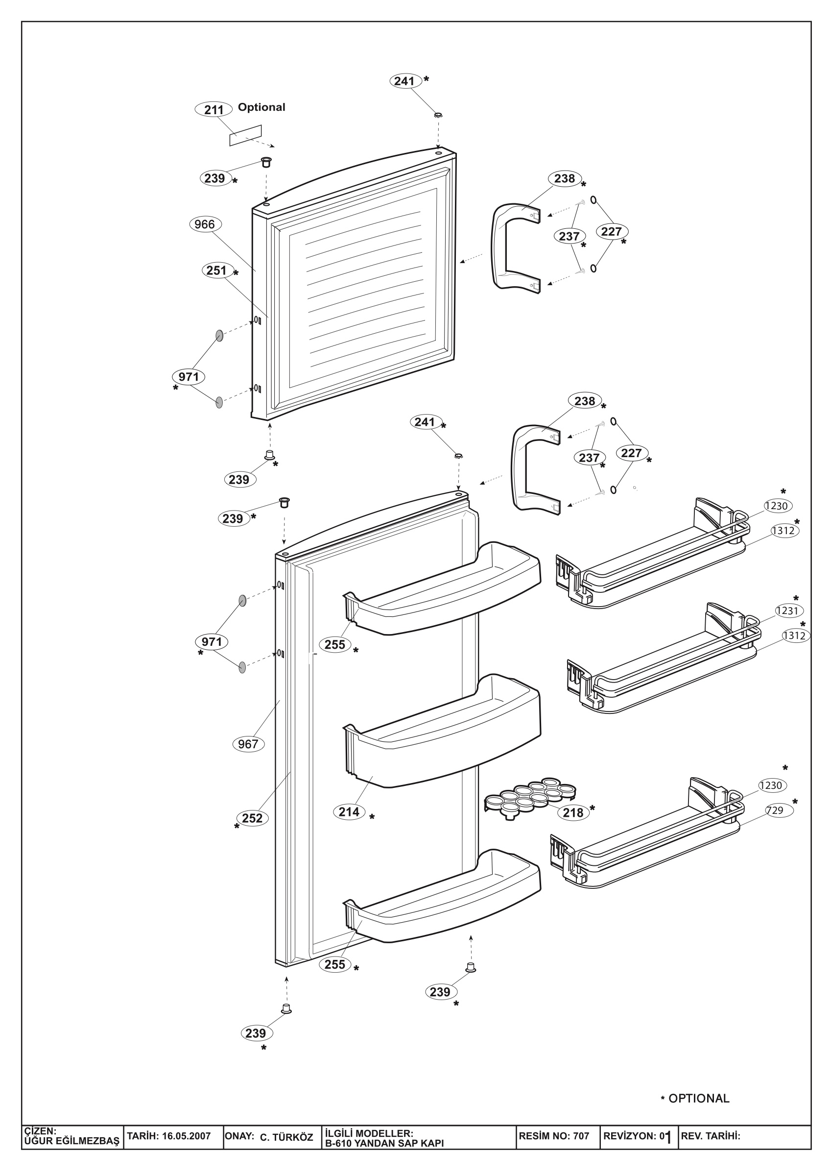 DOOR ASSY (B-610)