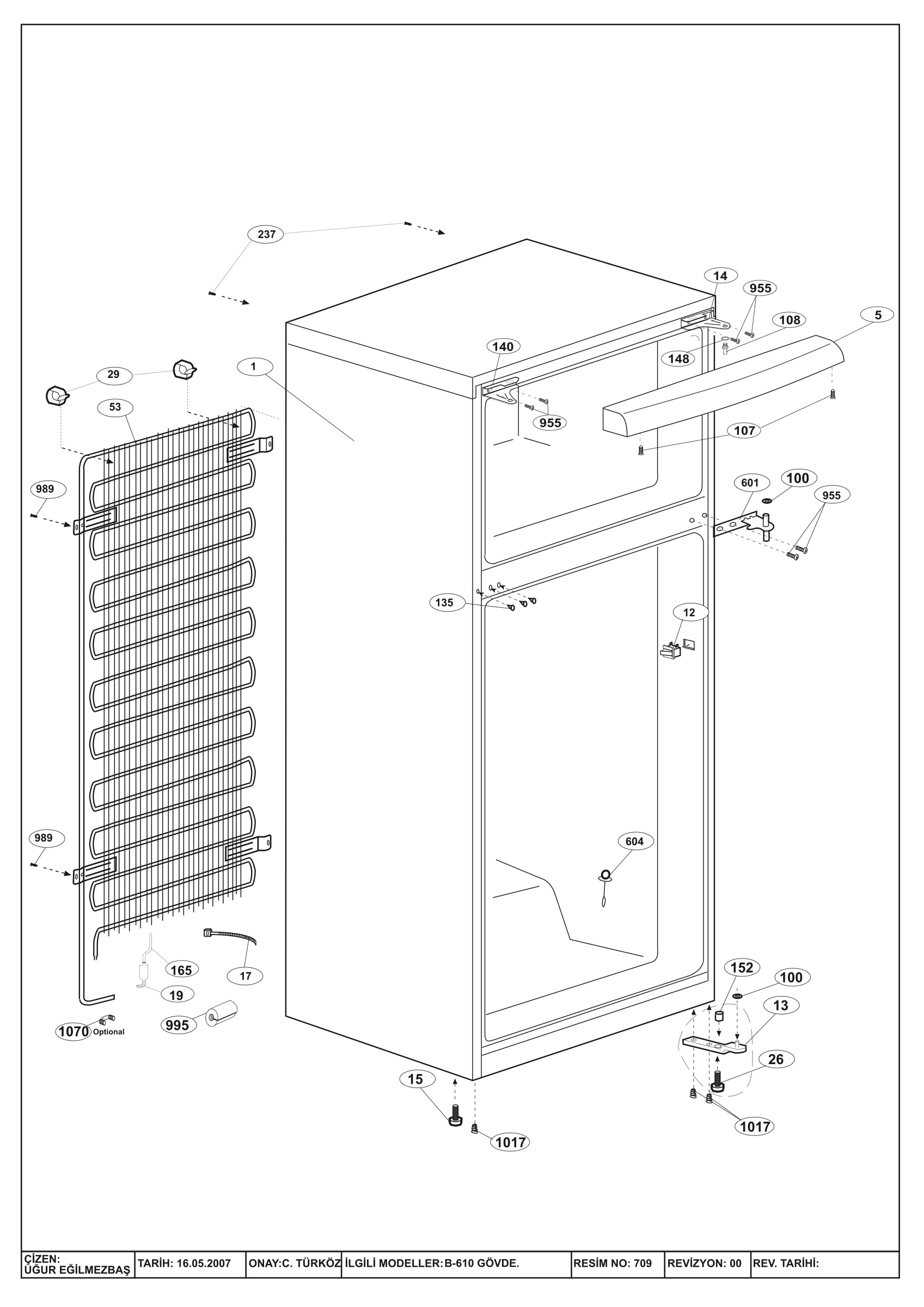 CABINET ASSY. (B-610)