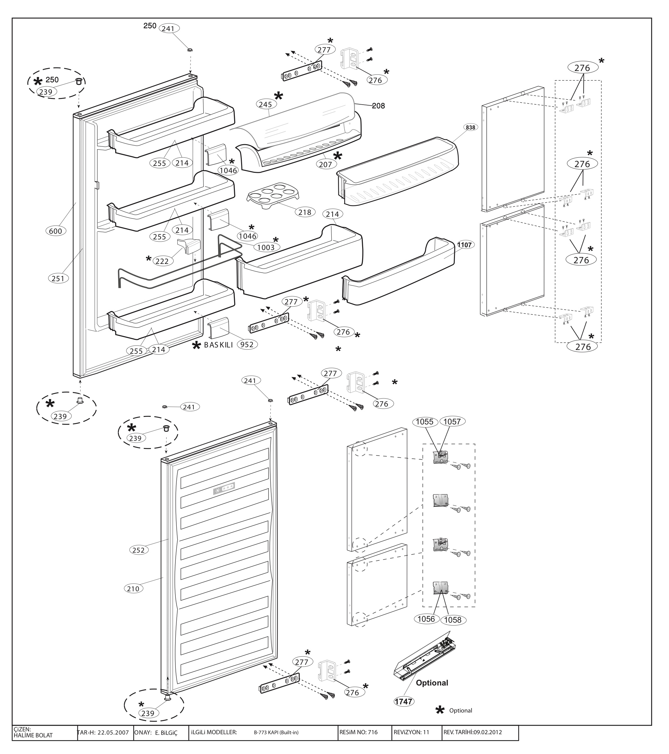 Lamona Fridge & Freezer HJA6855 (7244646418) Spares