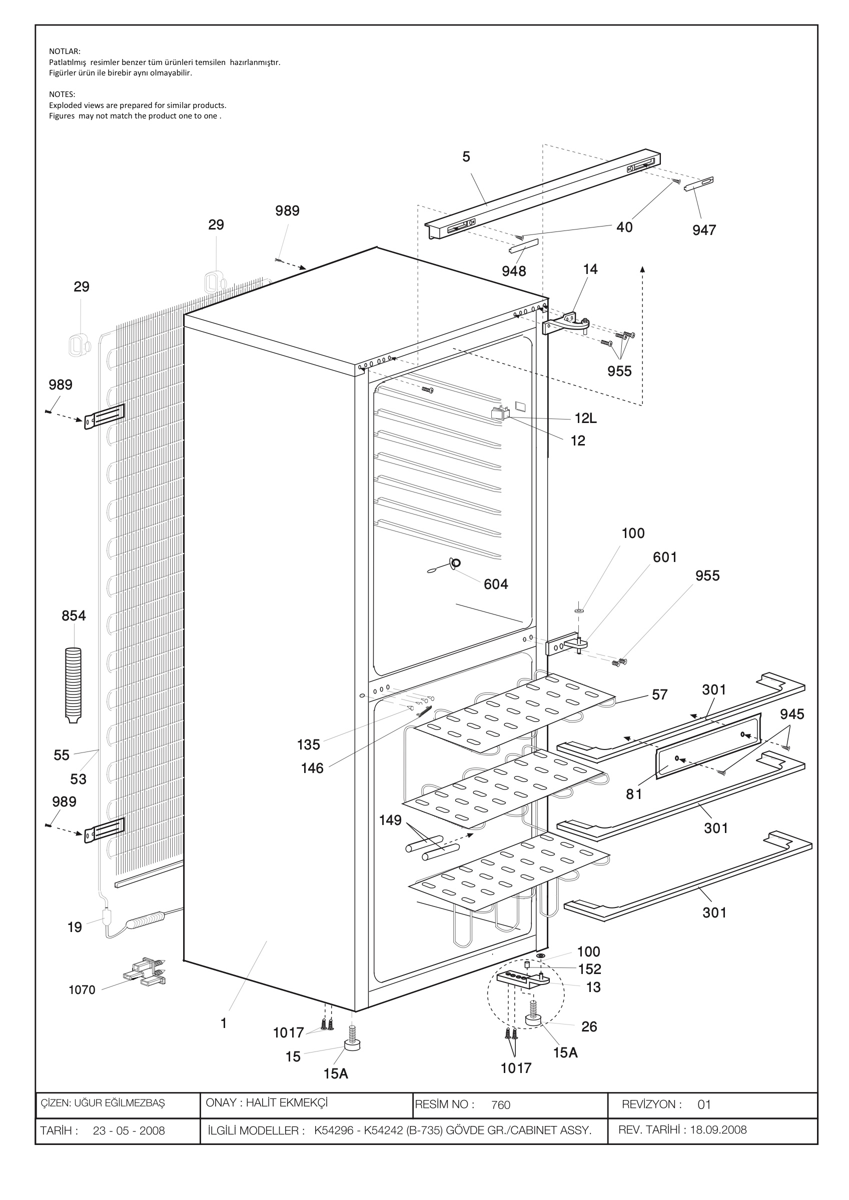 CABINET ASSY.(B-735-755)