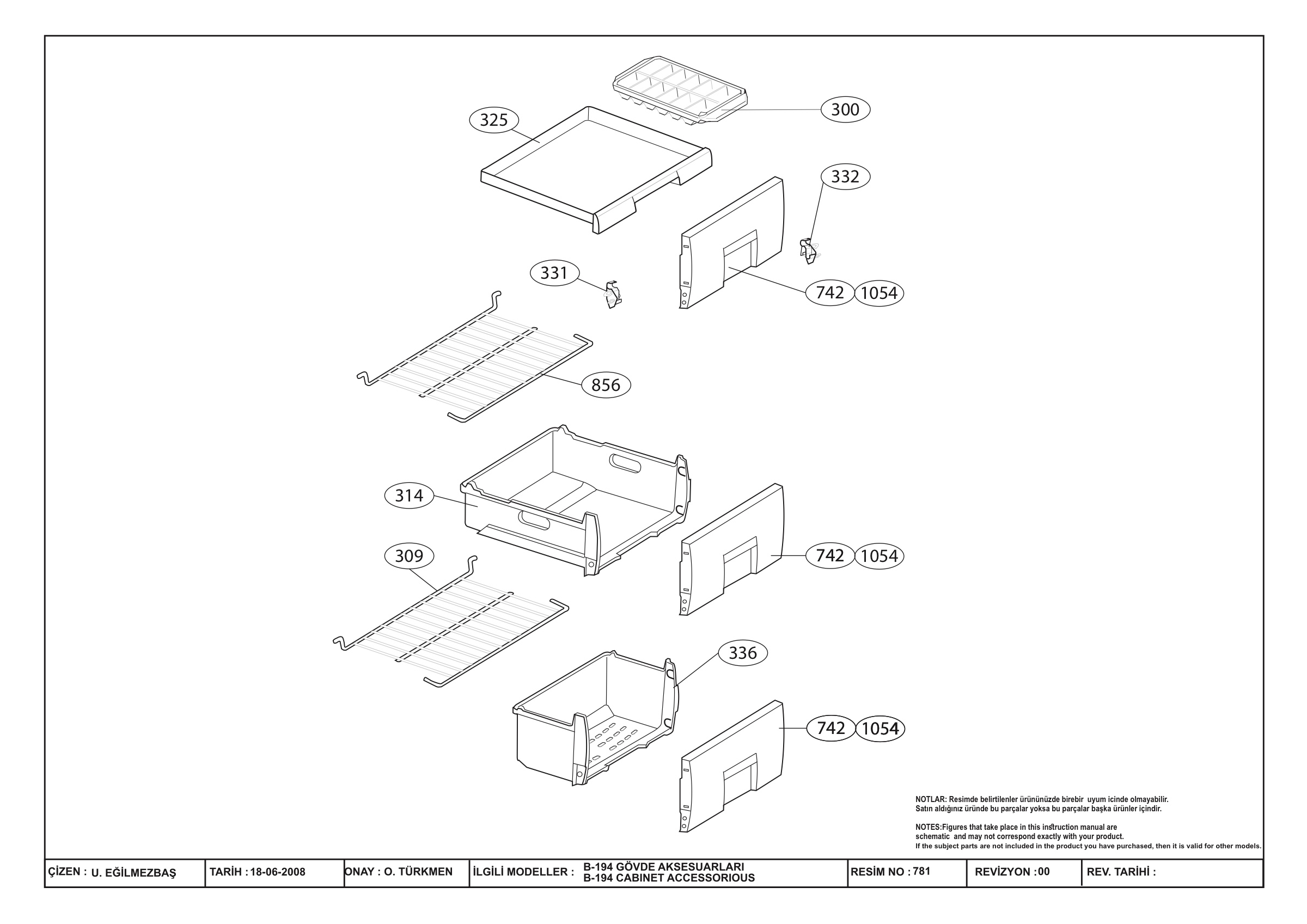 Beko Fridge & Freezer UFF584APW (7270746314) Spares