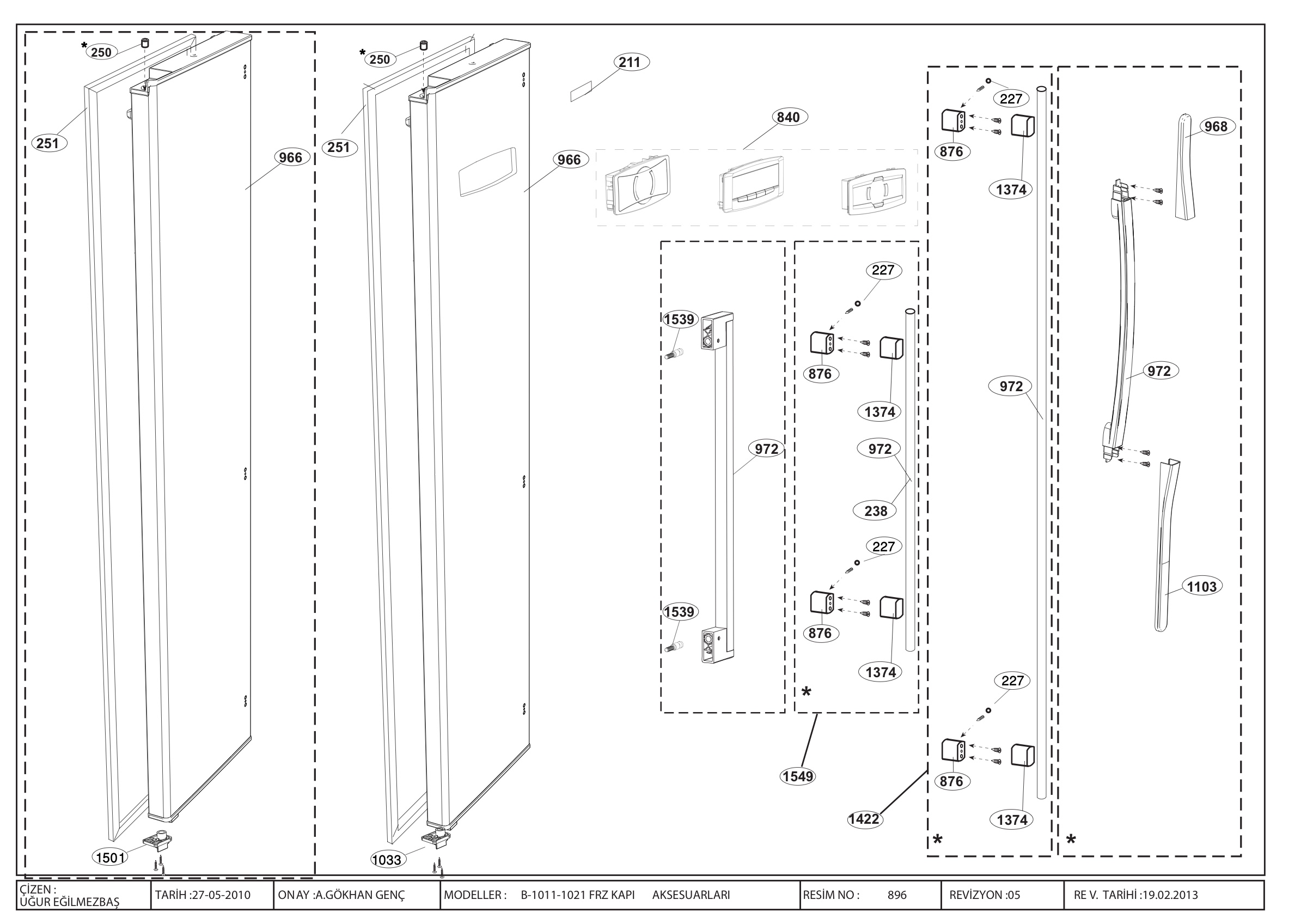 DOOR ASSEMBLY ( FRZ DOOR / WITH DISPLAY NEW SBS )