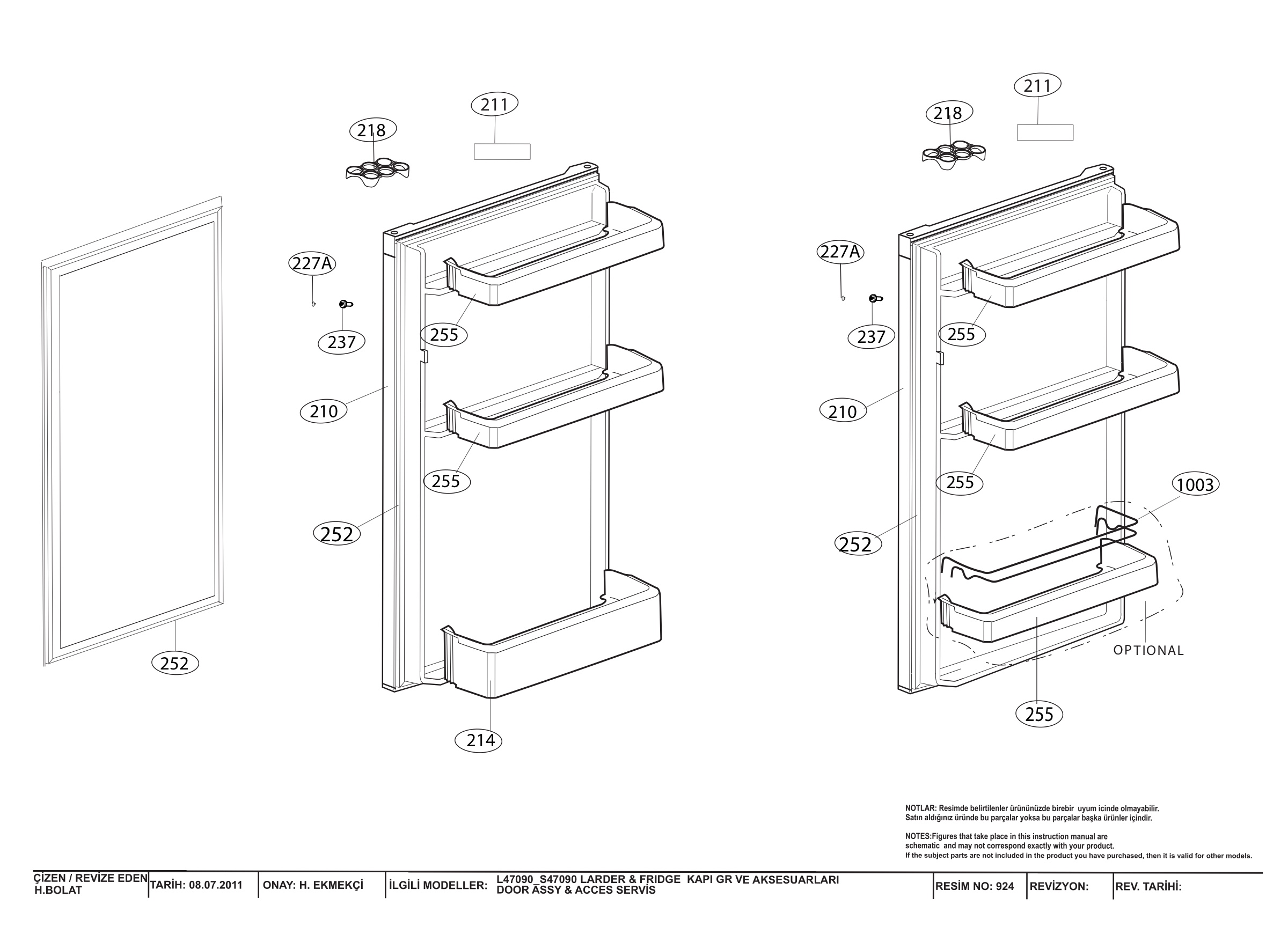 L47090-S47090 Larder _FREZER DOOR AXLE