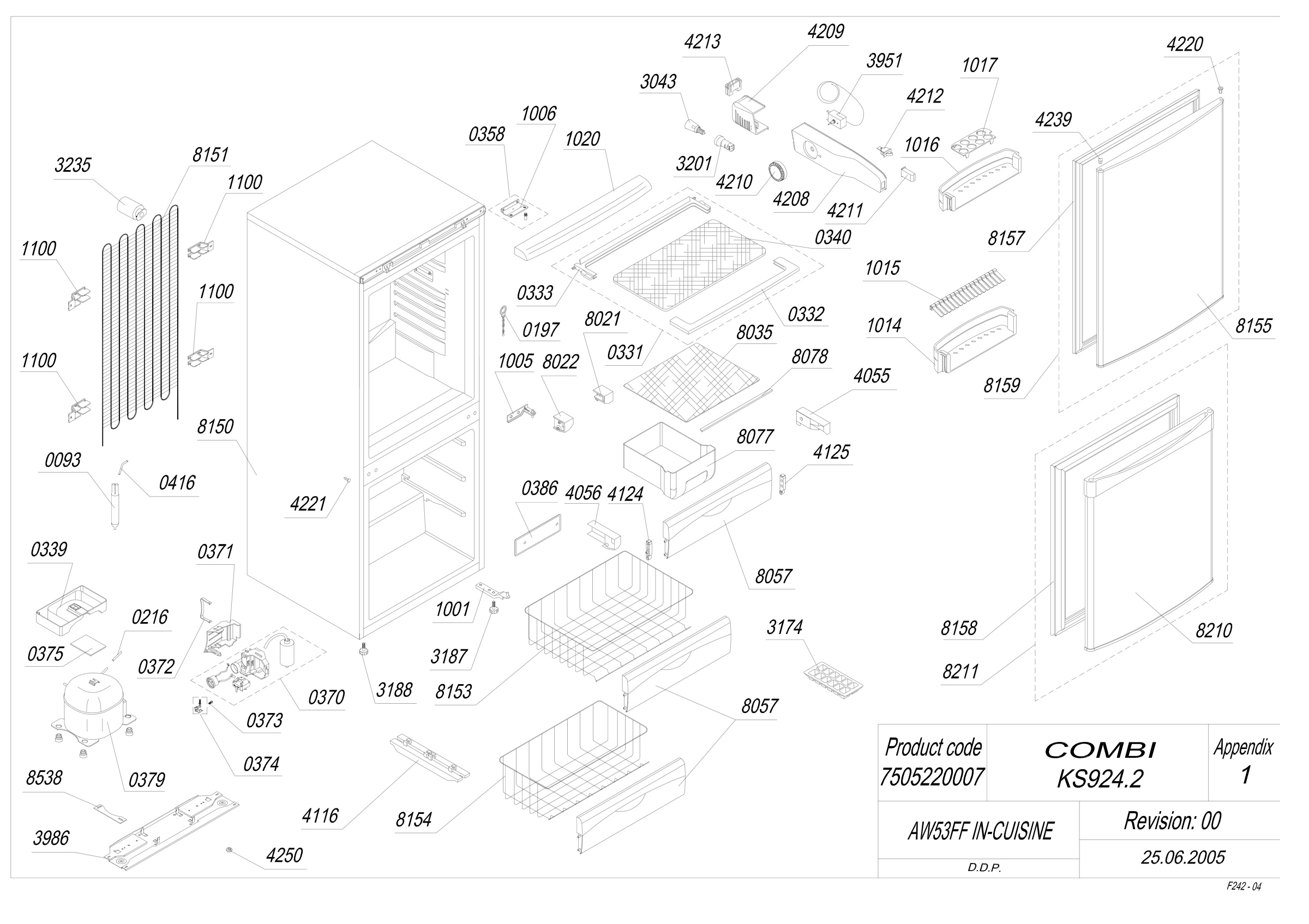 EXPLODED VIEW AW53FF IN-CUISINE