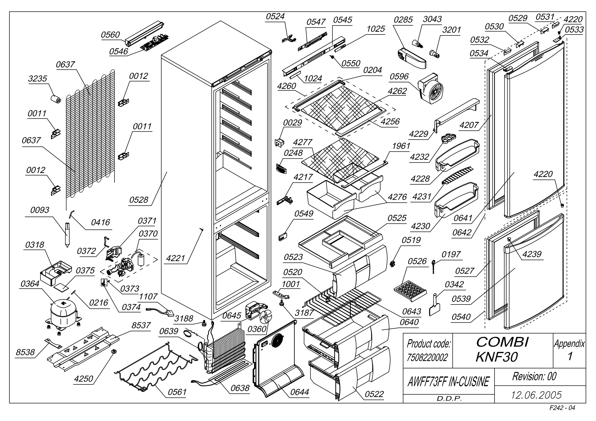 EXPLODED VIEW AWFF73FF IN-CUISINE