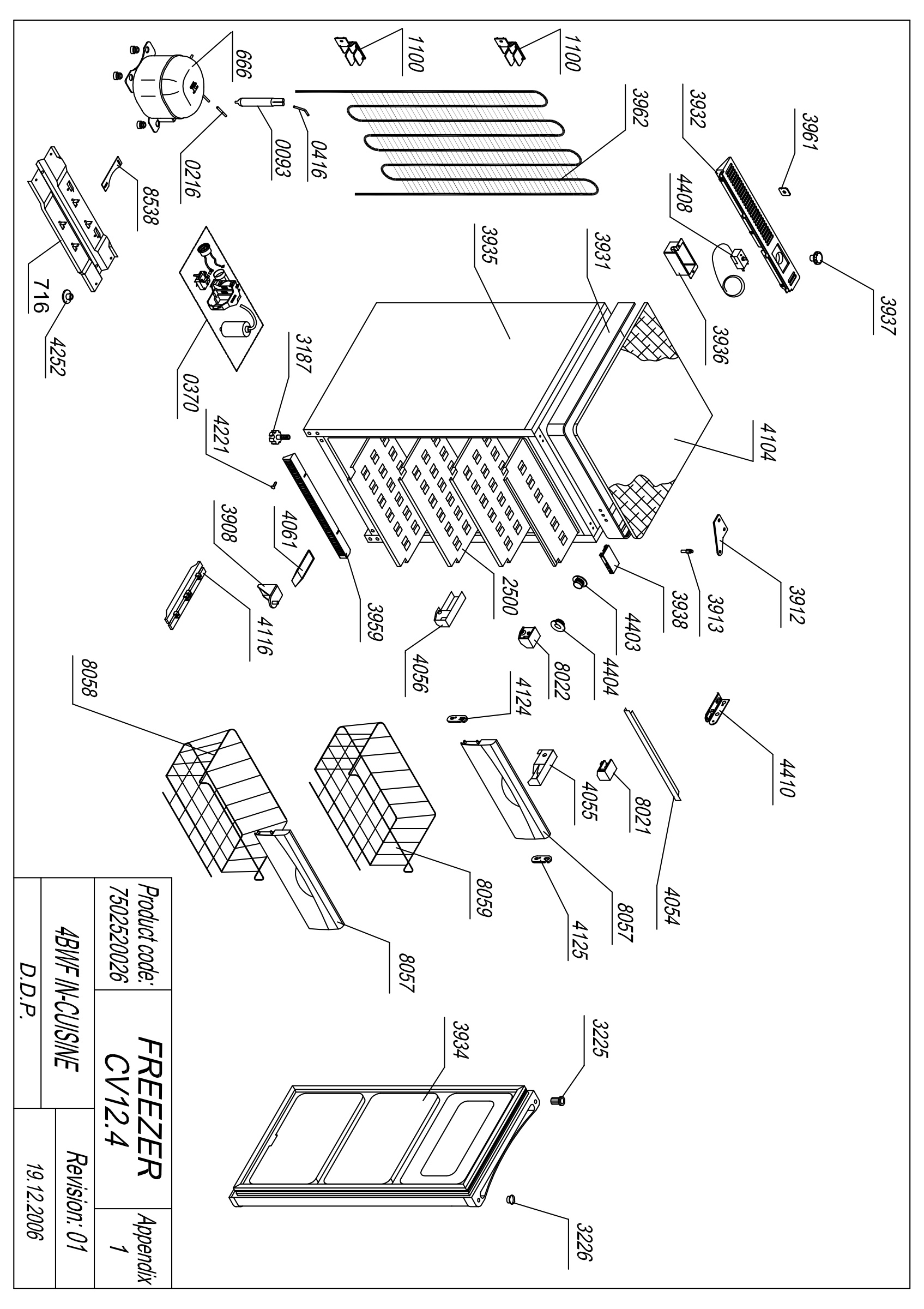 EXPLODED VIEW 4BWF IN CUISINE (CV12.4)