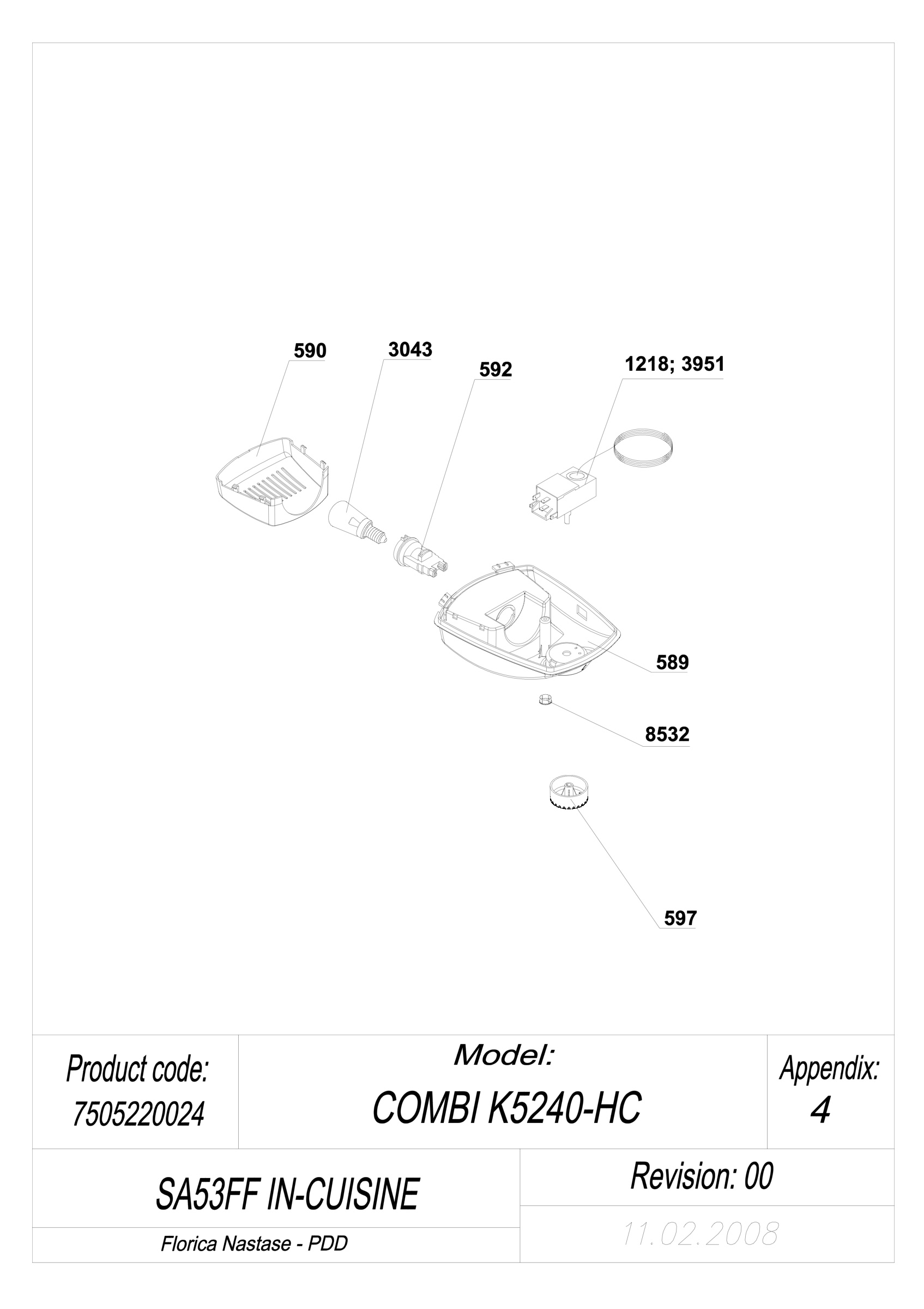 EXPLODED VIEW LAMP SA53FF IN-CUISINE
