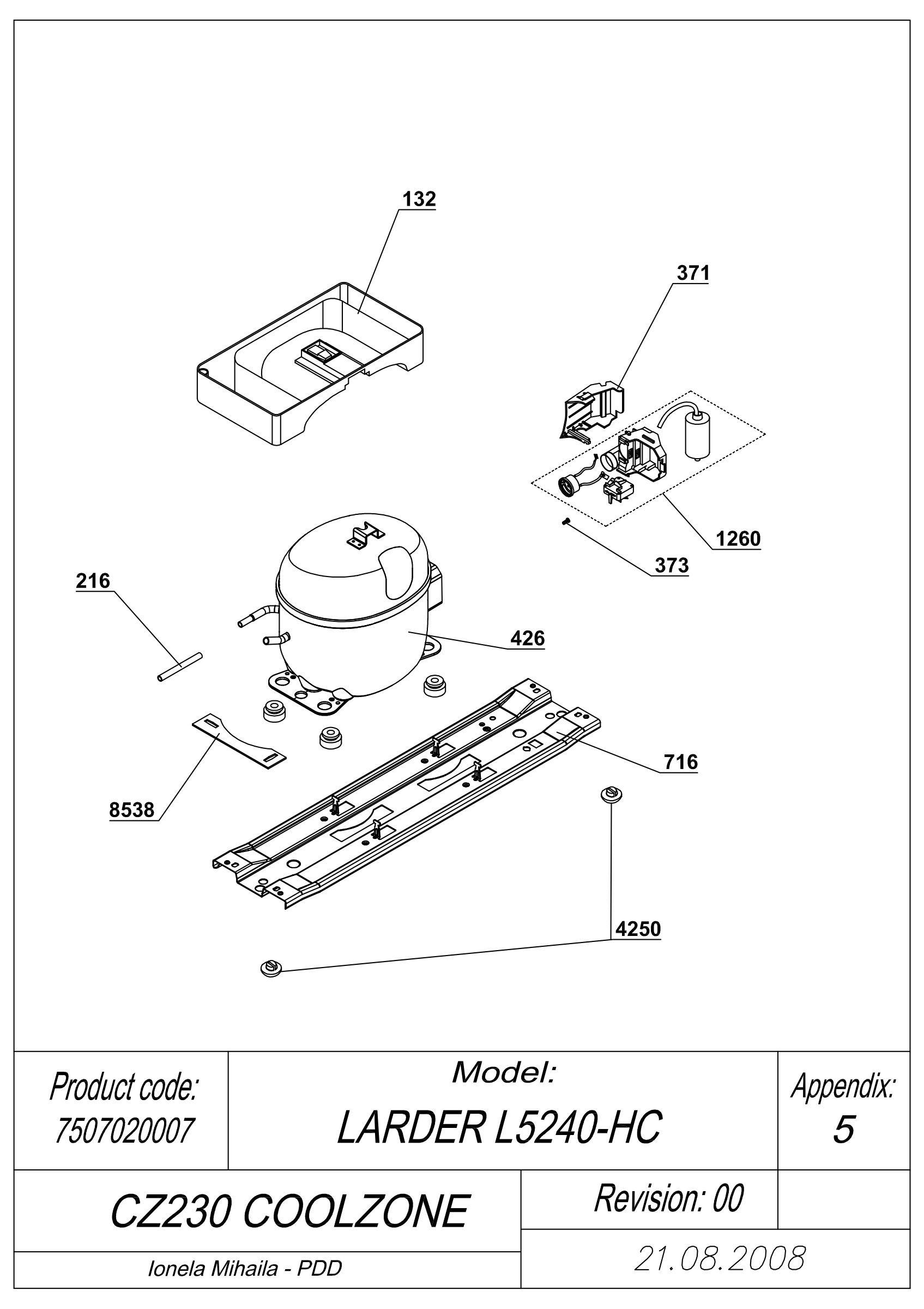EXPLODED VIEW COMPRESSOR_MTH CZ230 COOLZONE