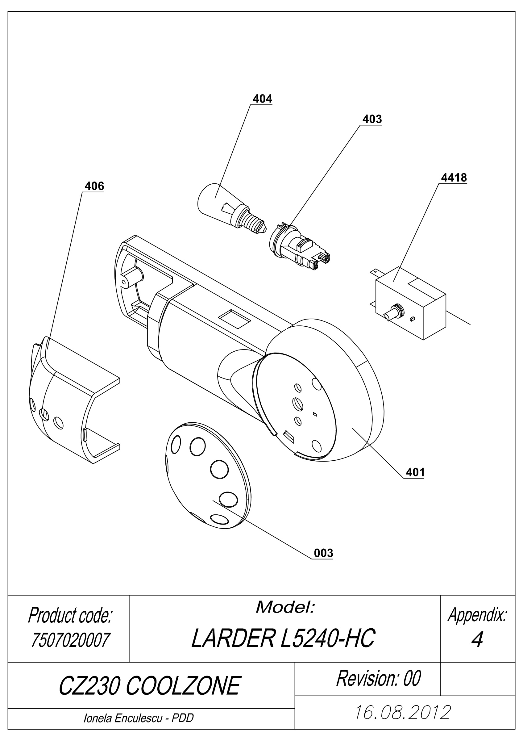 EXPLODED VIEW LAMP CZ230 COOLZONE