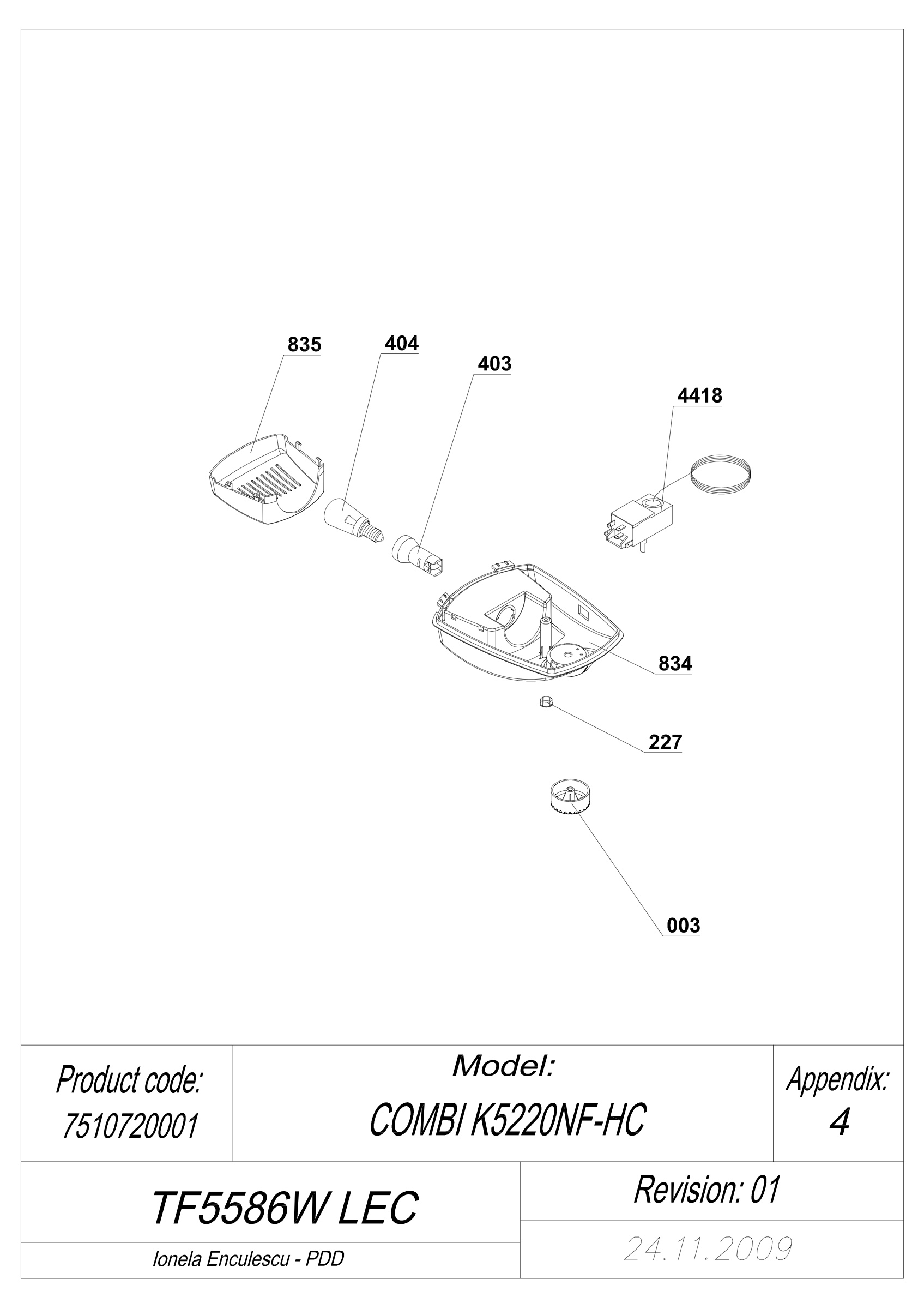 EXPLODED VIEW LAMP TF5586W LEC