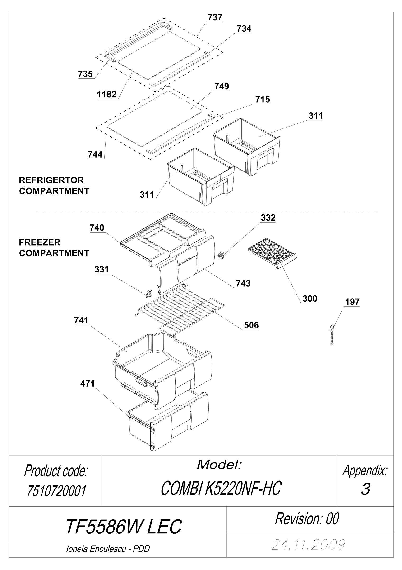 EXPLODED VIEW SHELVES TF5586W LEC
