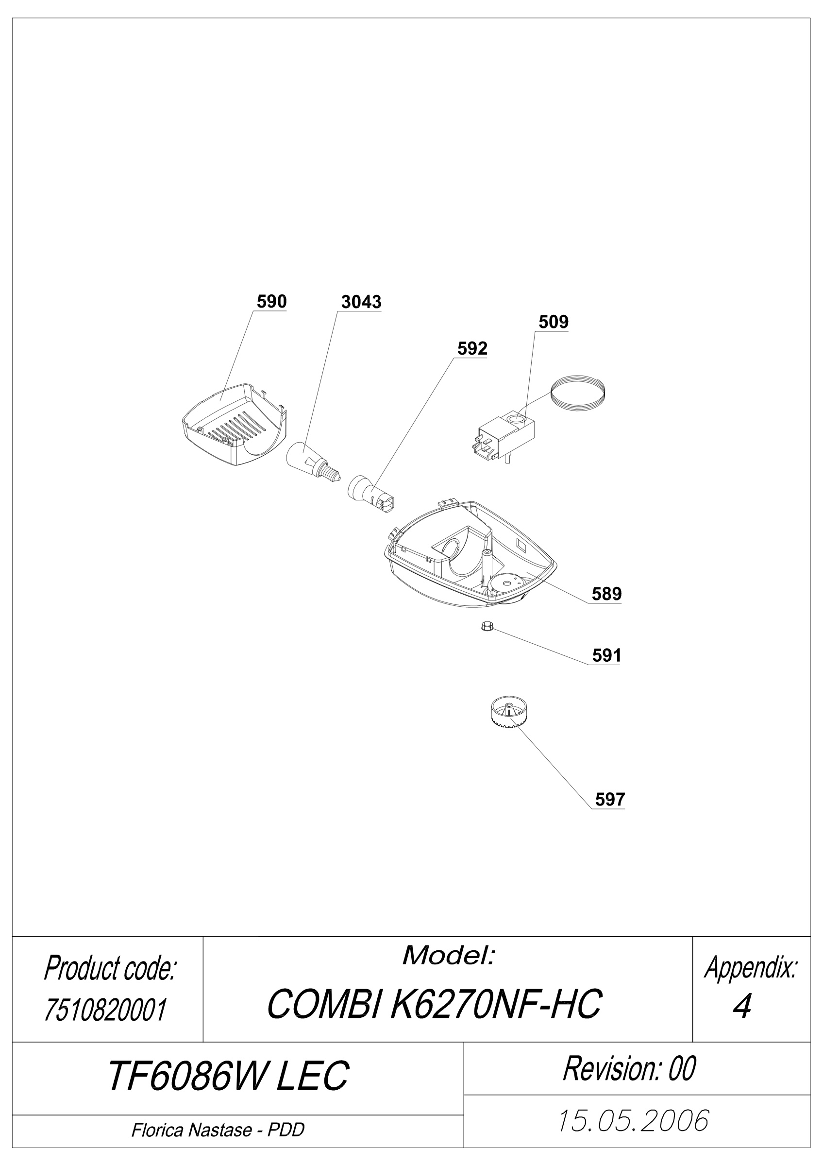 EXPLODED VIEW LAMP TF6086W LEC