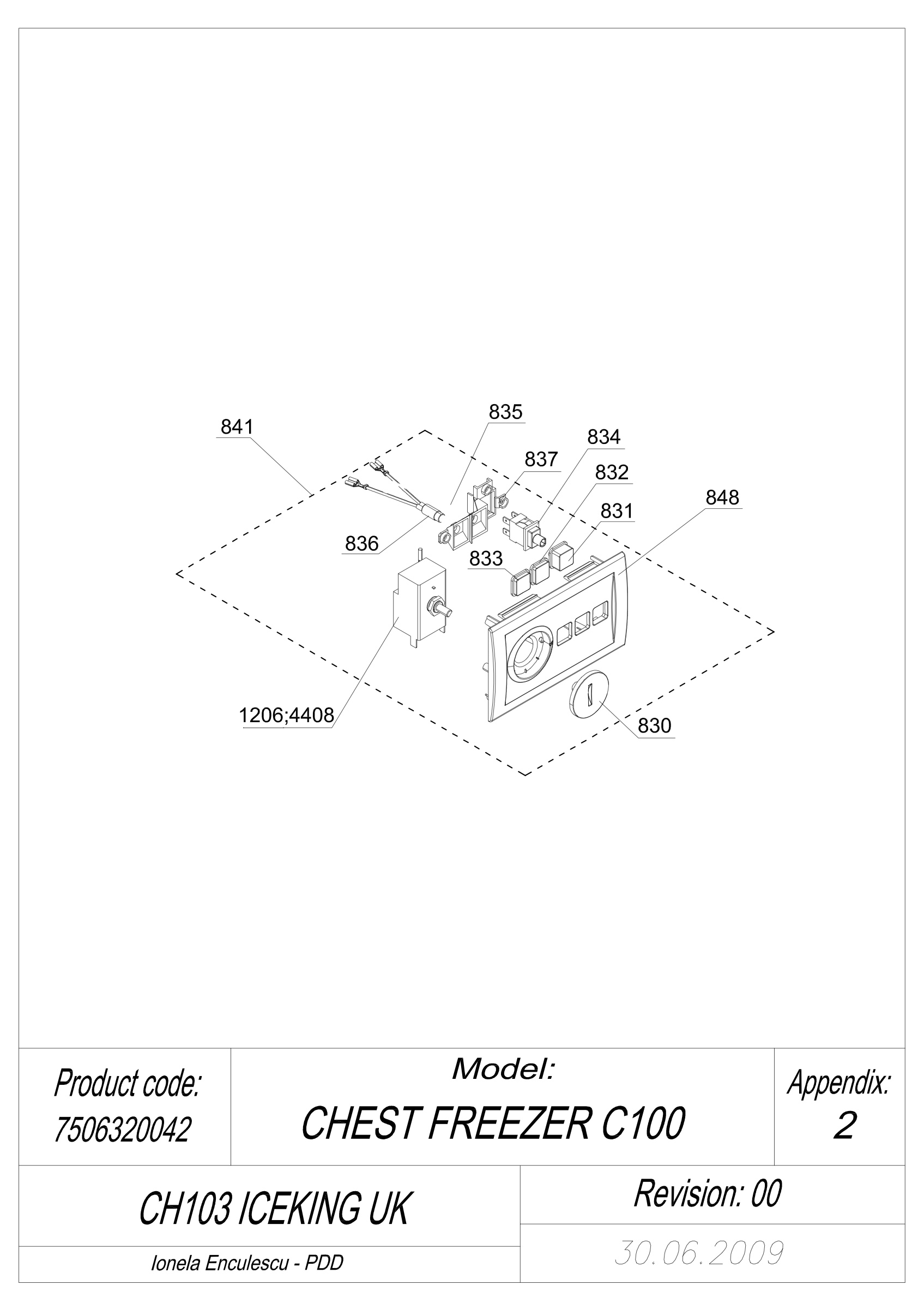 DESEN IN EXPLOZIE THERMOSTAT CH103 ICEKING
