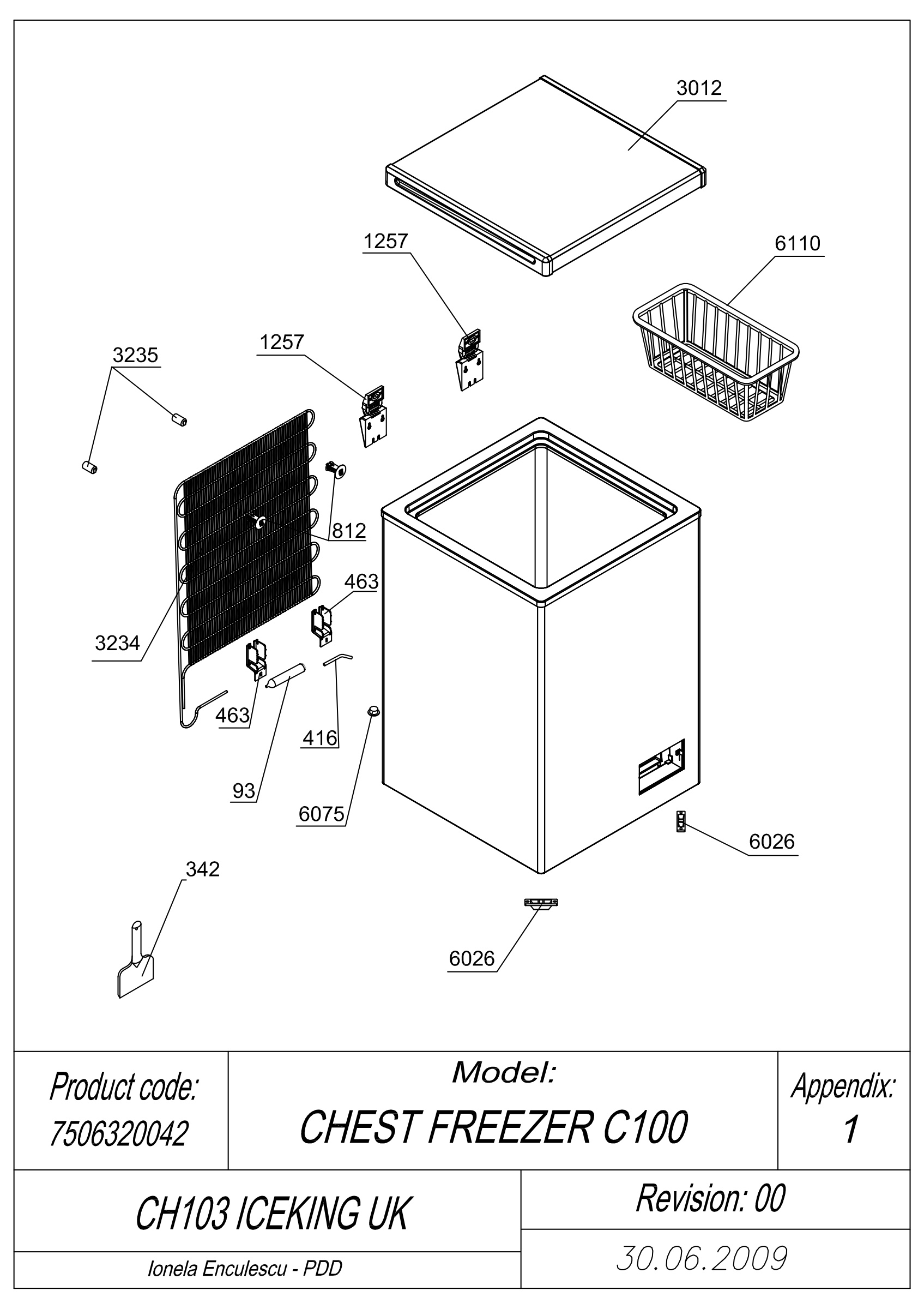 EXPLODED VIEW CABINET CH103 ICEKING