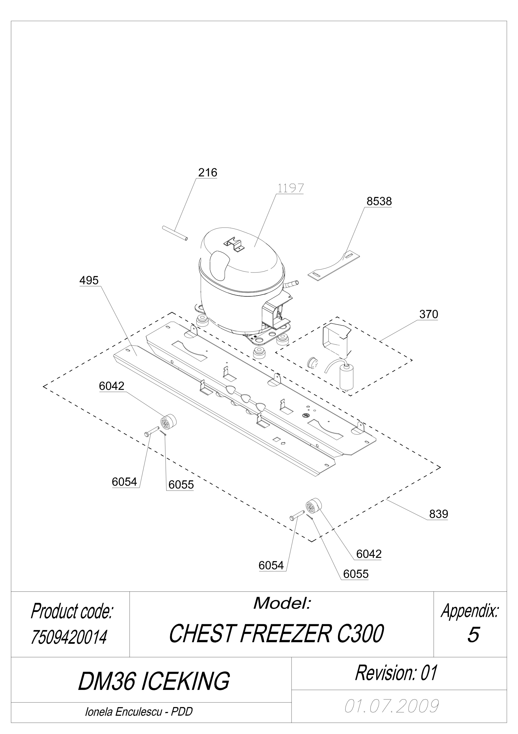 EXPLODED VIEW COMPRESSOR_TYPE2 DM36 ICEKING